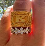 major 24k K signet ring