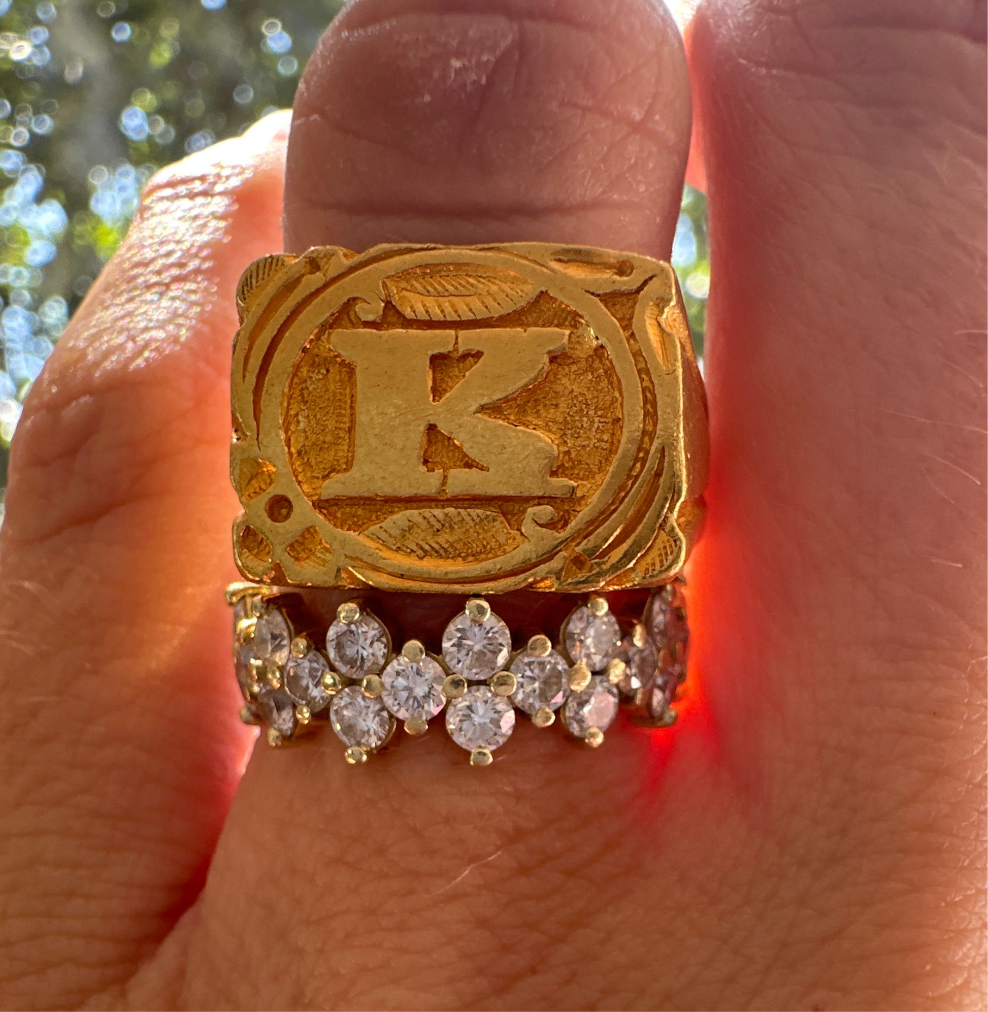 major 24k K signet ring
