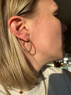 solid 18k 1.25" textured hoops