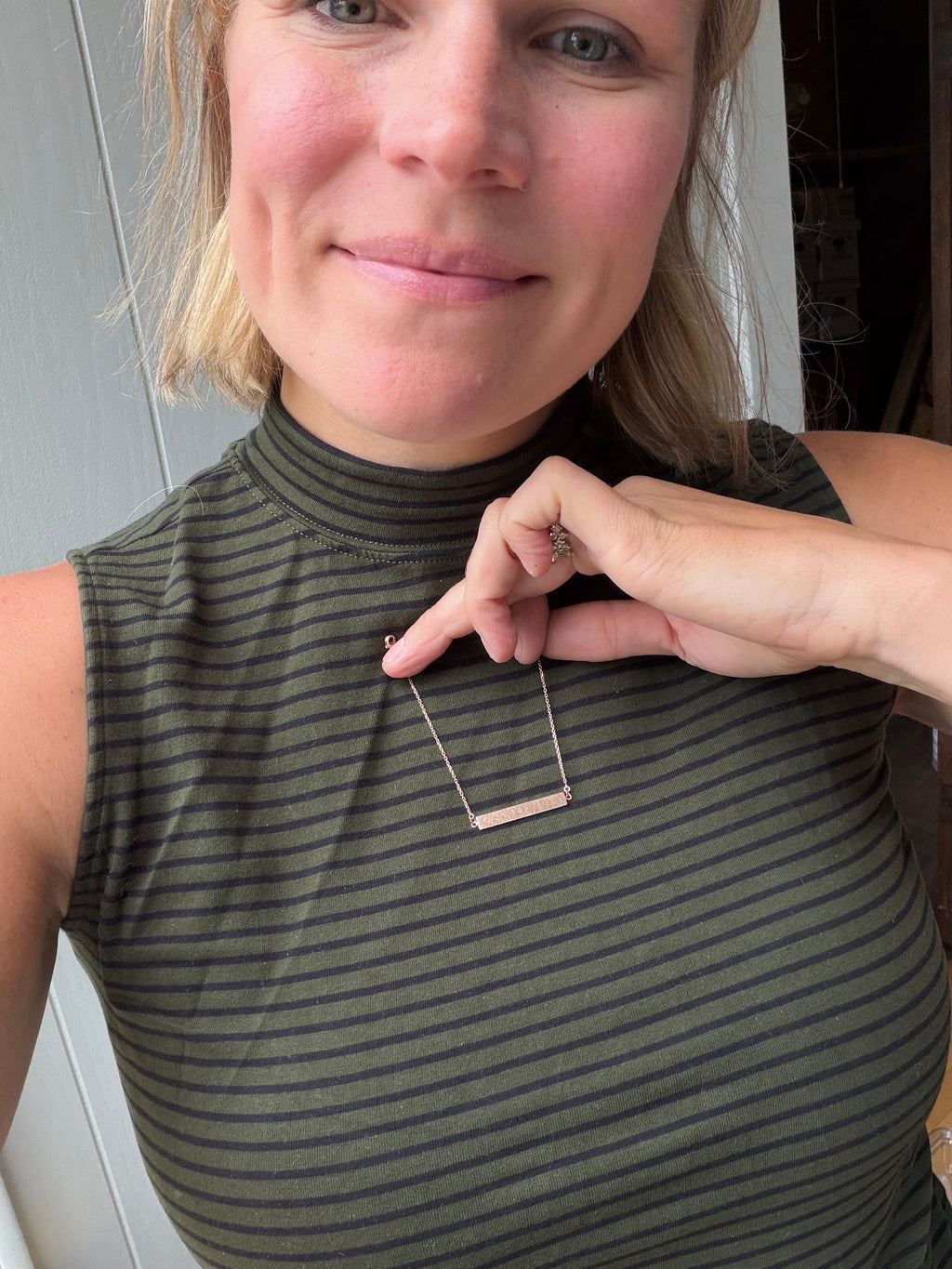 rose gold simple ID bracelet