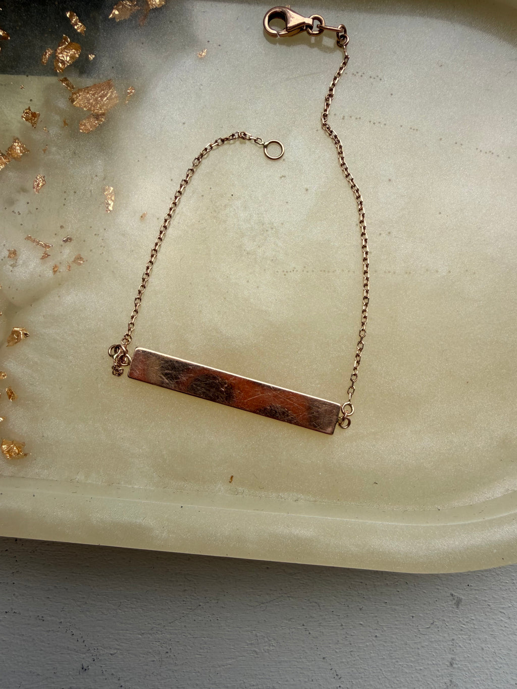 rose gold simple ID bracelet