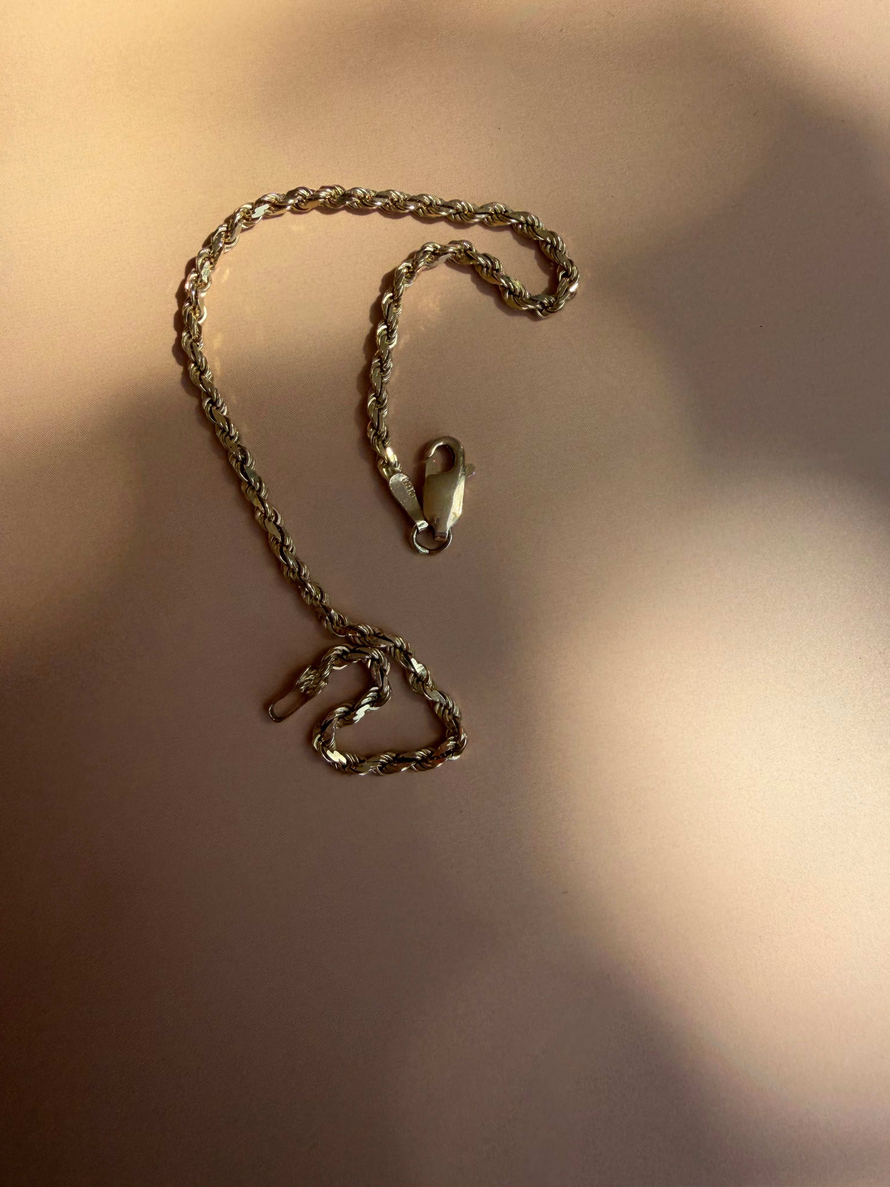 diamond cut rope bracelet