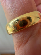 comfort fit pipe cut 18k gold band