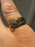 hand engraved black rhodium and 14k gold cigar band