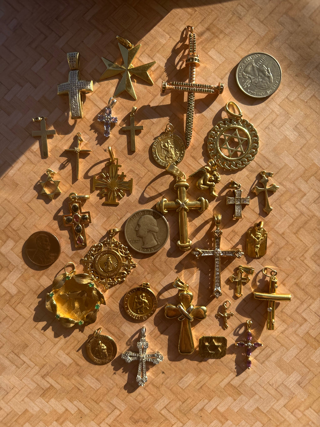 religious charms and pendants