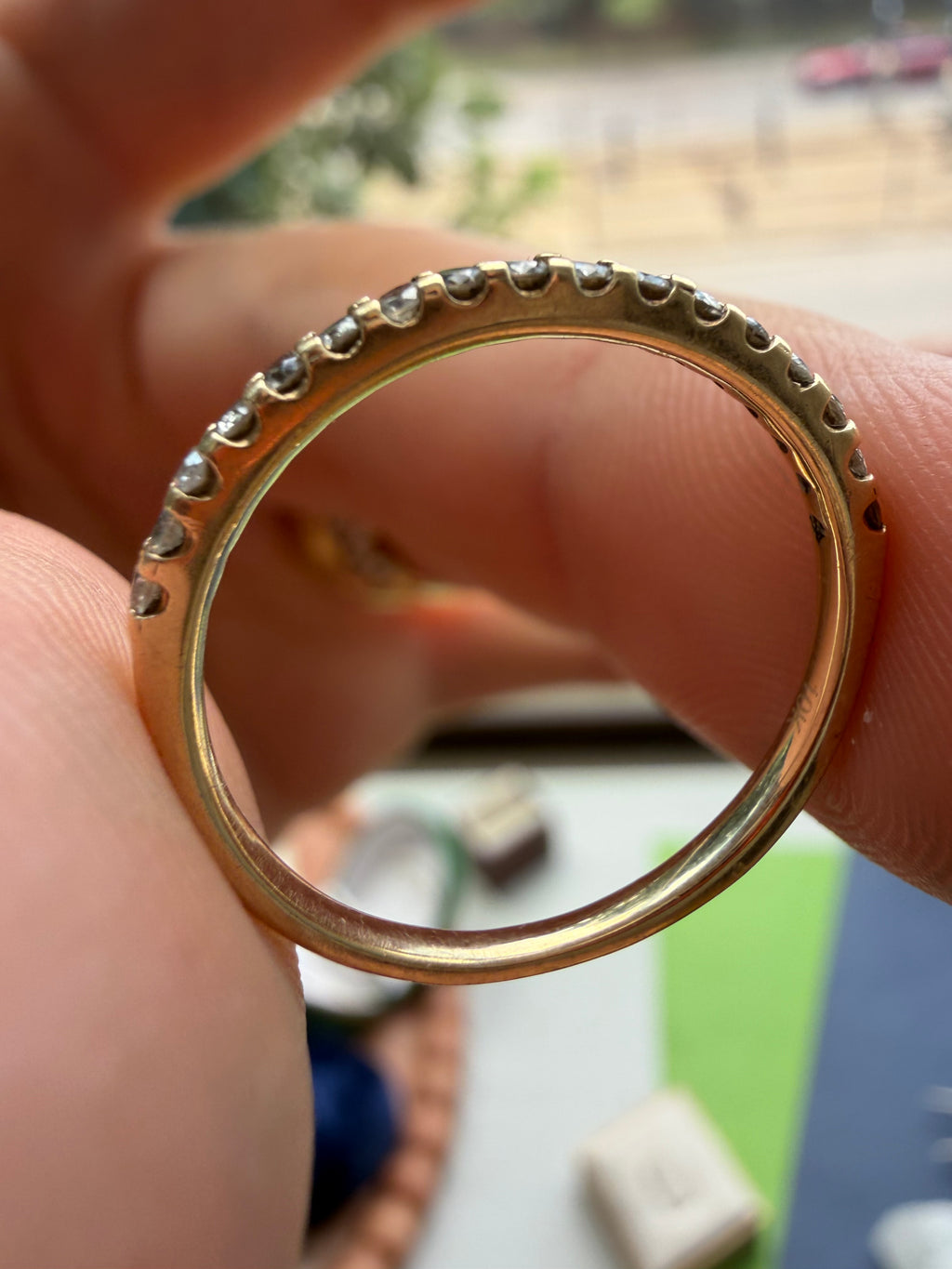 1/2 eternity diamond stacker
