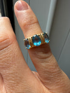 oval blue topaz trio