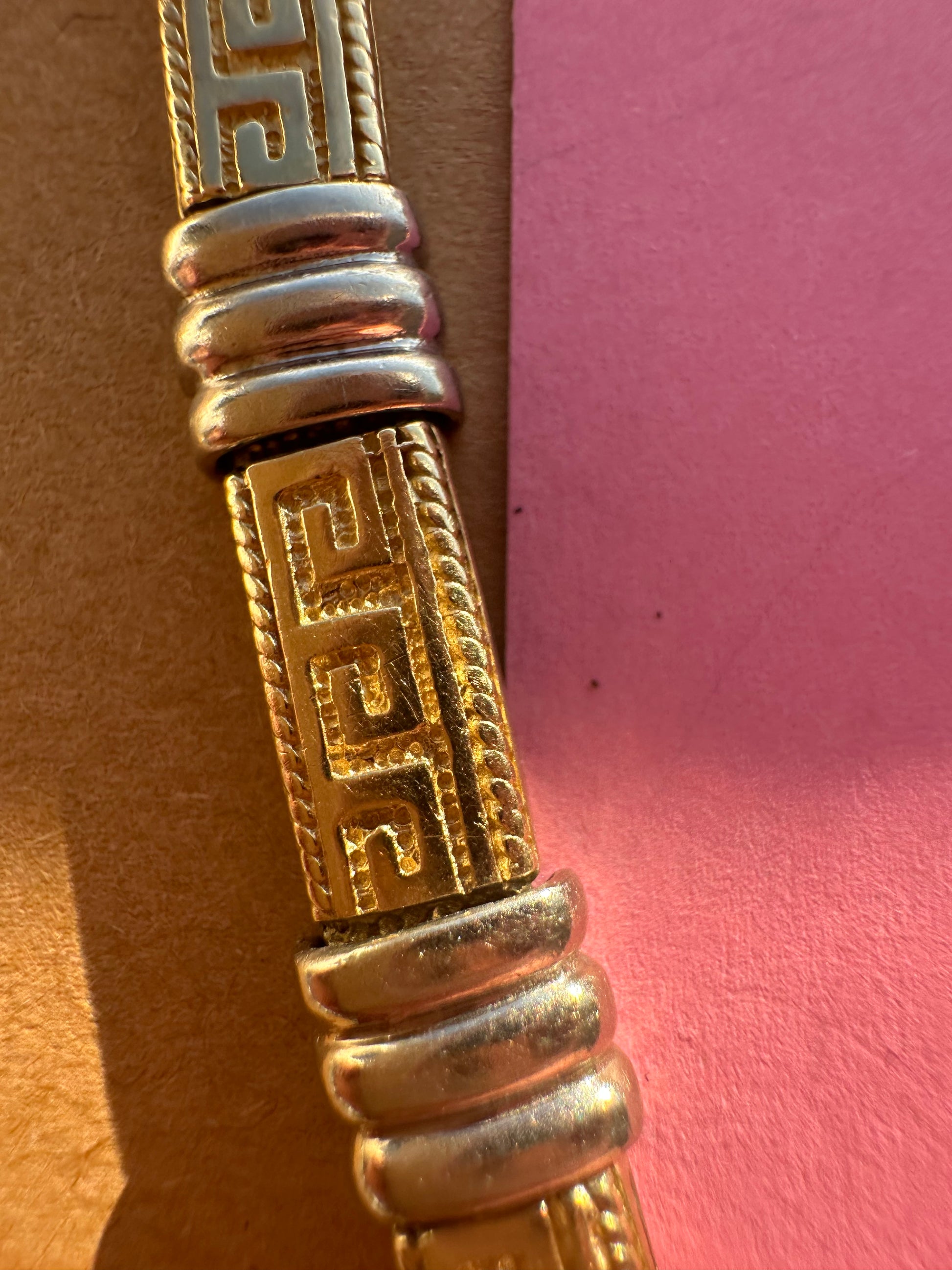 two tone greek key bracelet