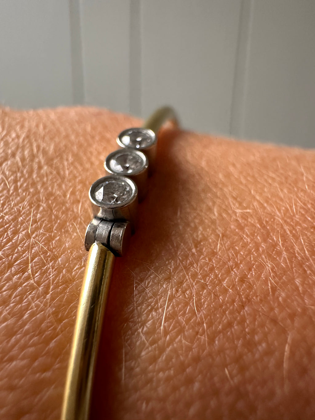 18k bezel set diamond bangle