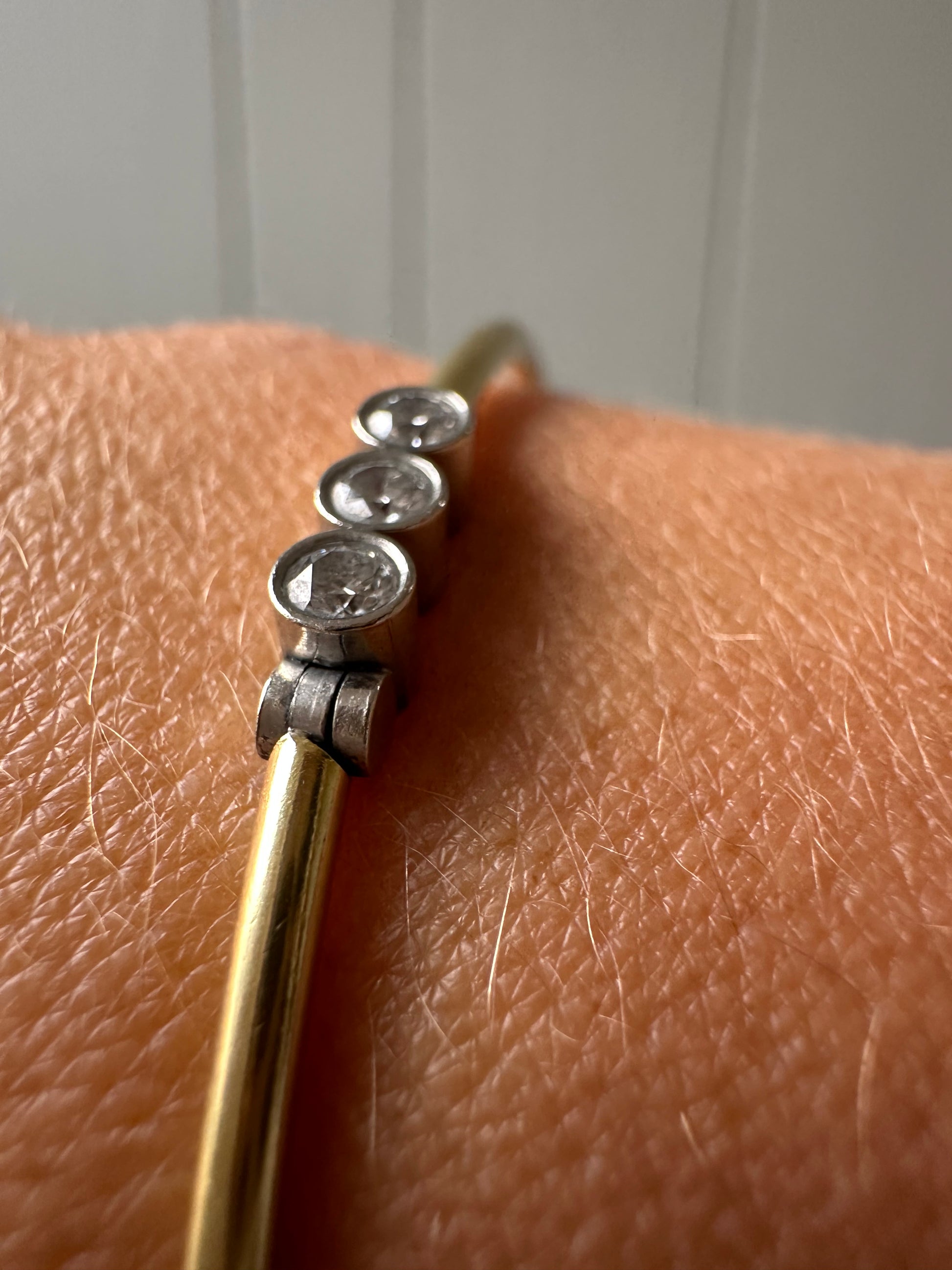 18k bezel set diamond bangle