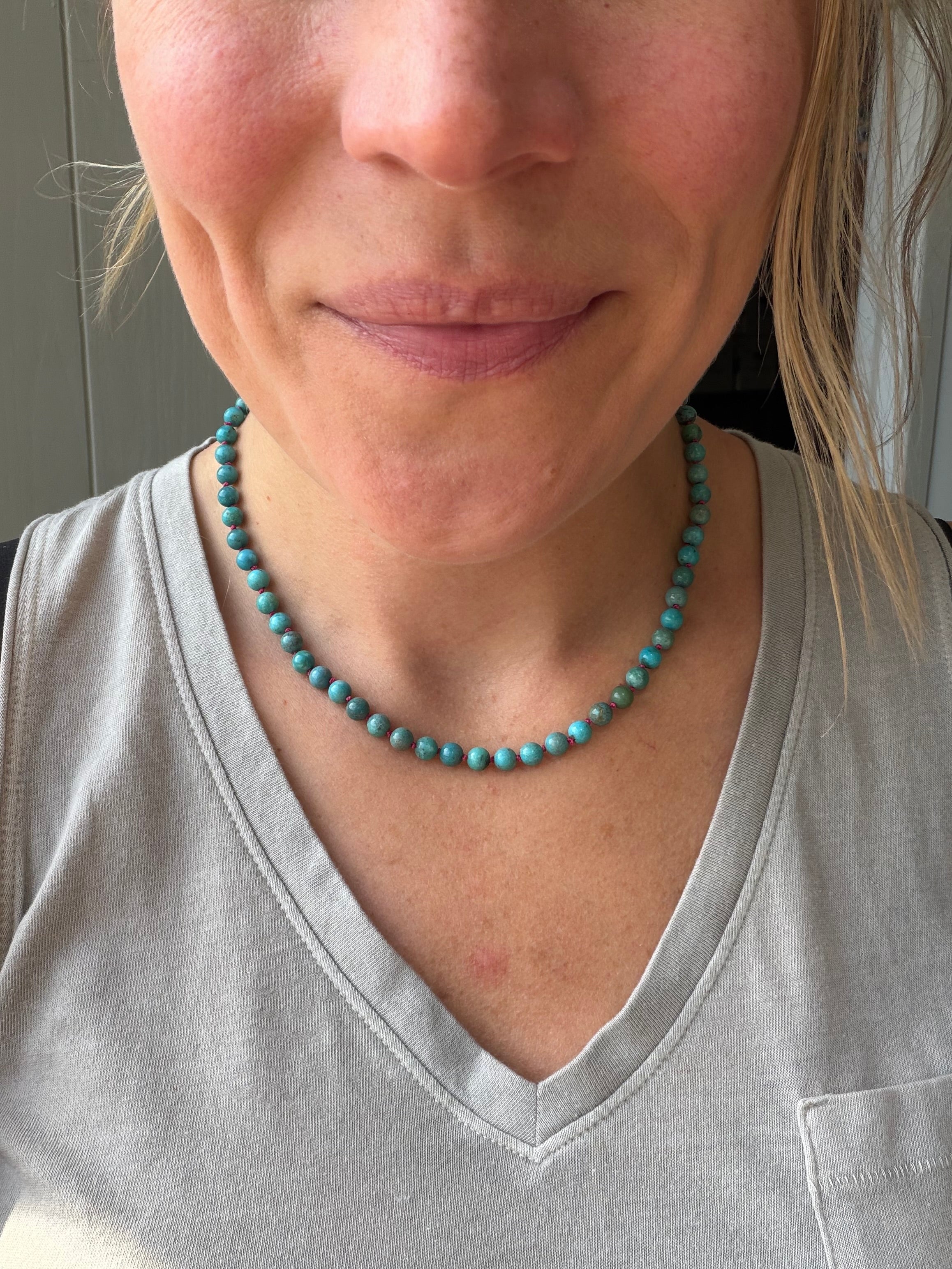 hand selected turquoise and gold strands