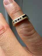 onyx inlay and channel set diamond pinky band
