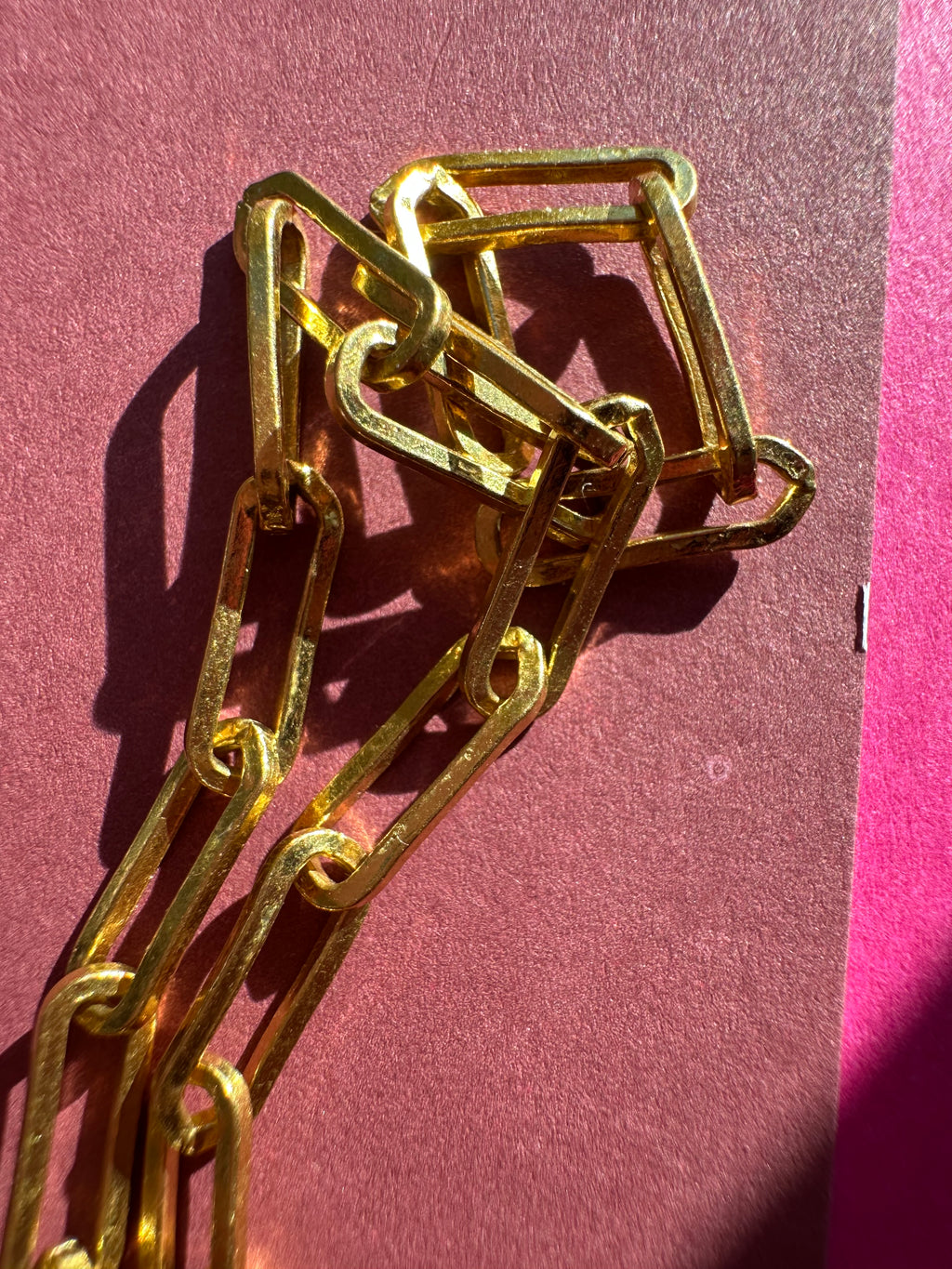 24k pure solid paperclip bracelet