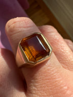 signet style citrine ring
