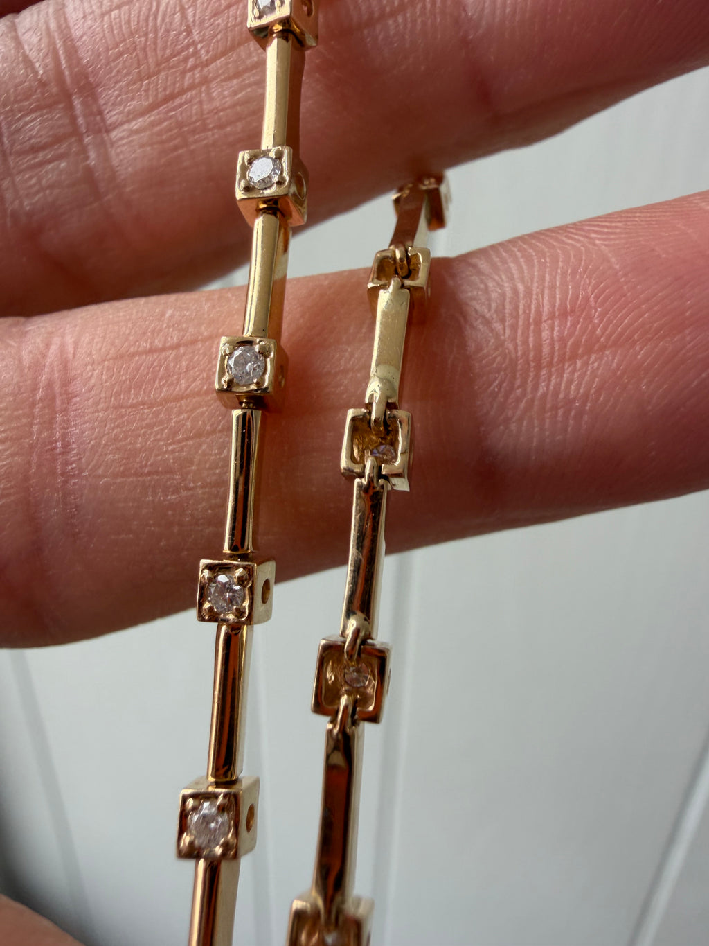 square link diamond tennis bracelet