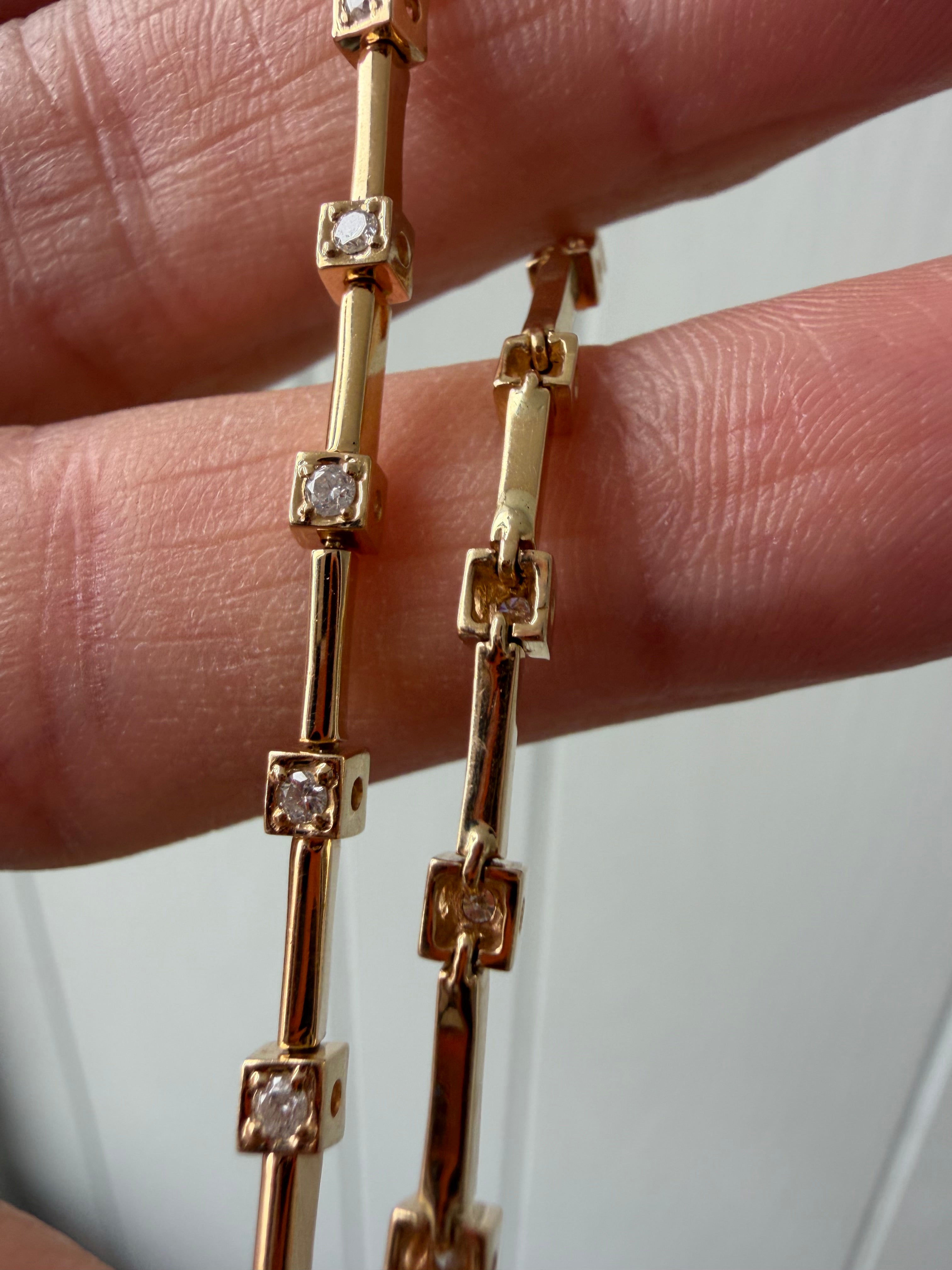 square link diamond tennis bracelet