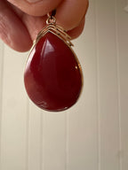 coral drop pendant