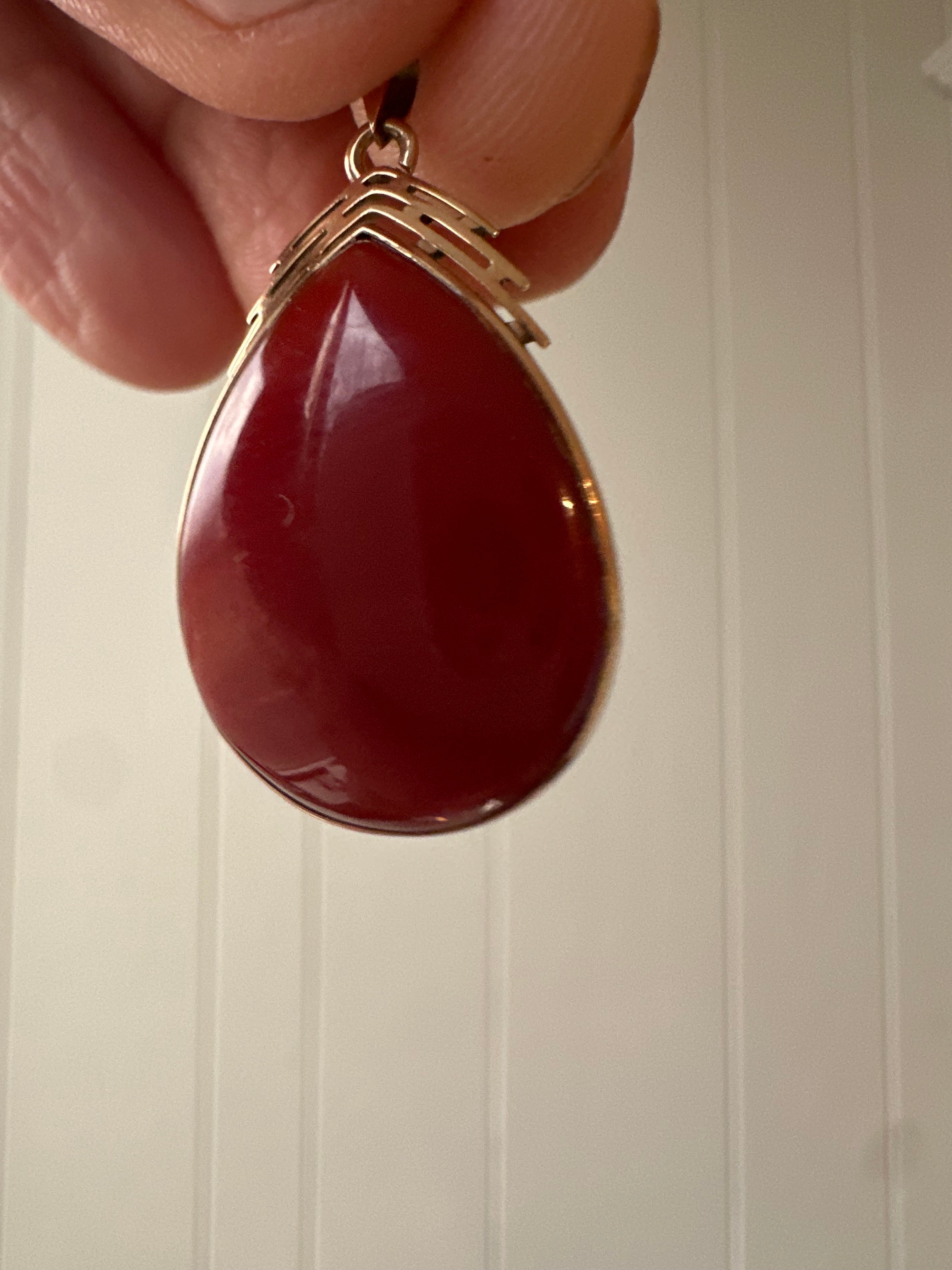 coral drop pendant