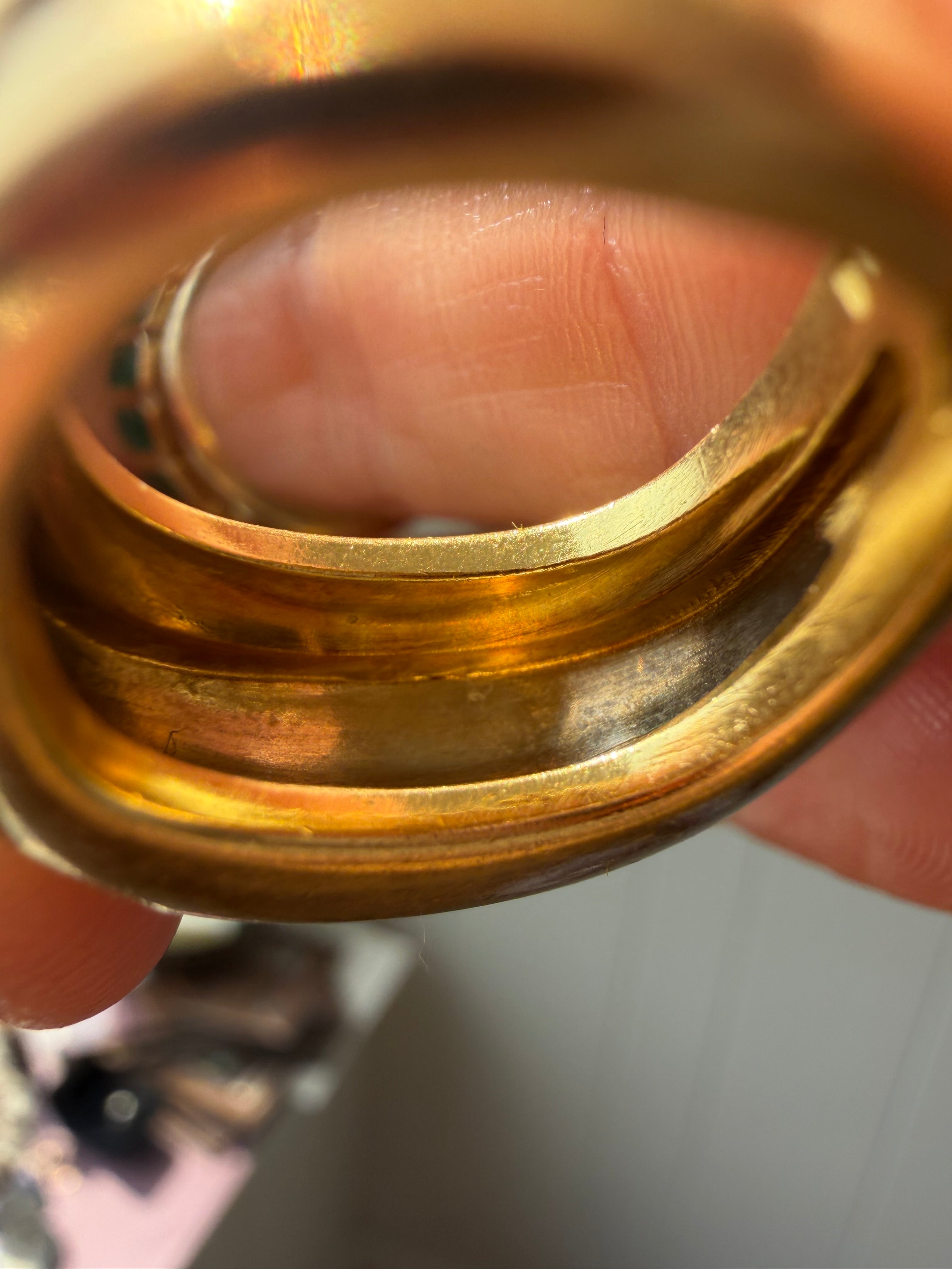 18k heavy hamburger ring