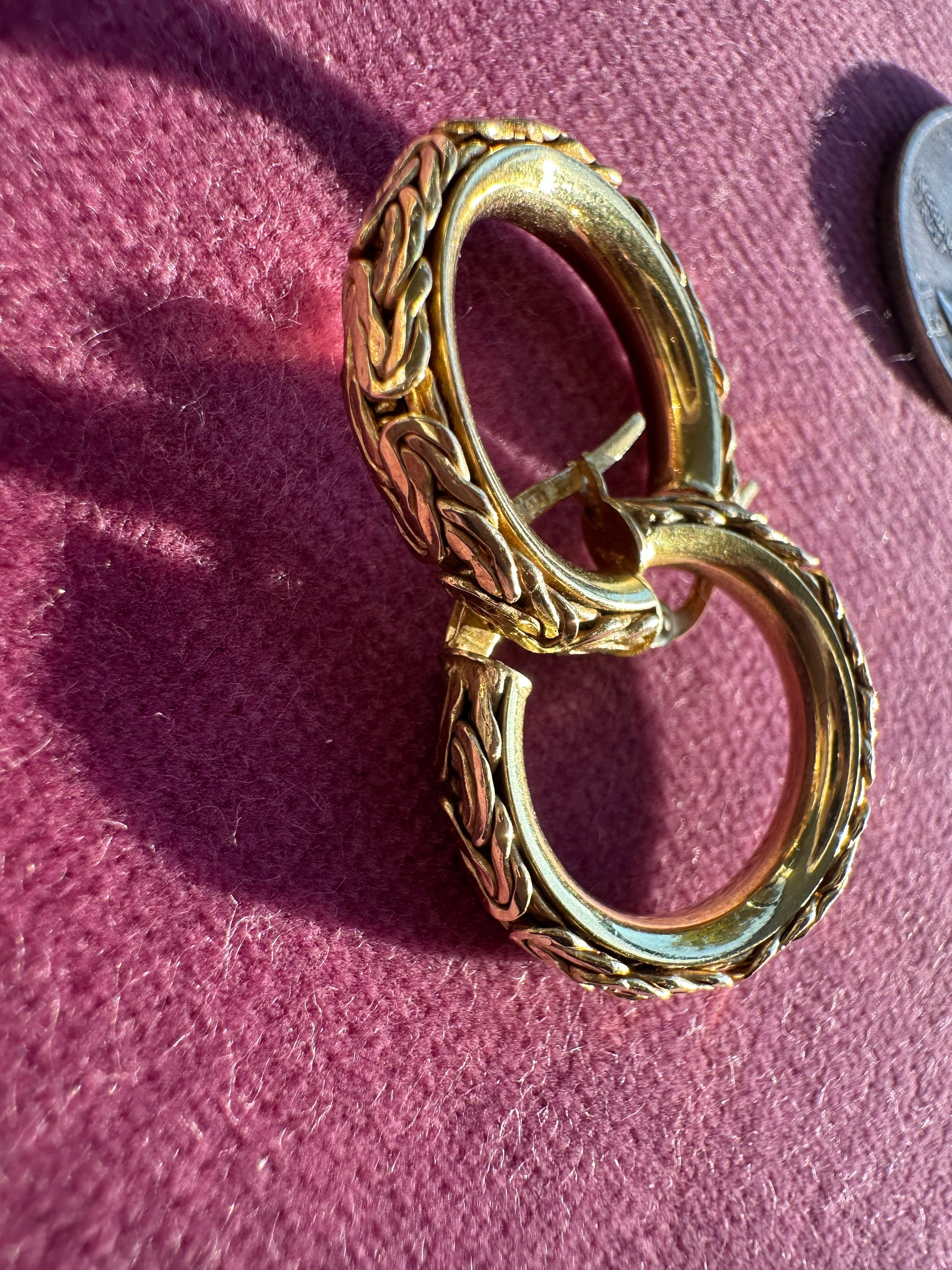 7/8" byzantine hoop earrings