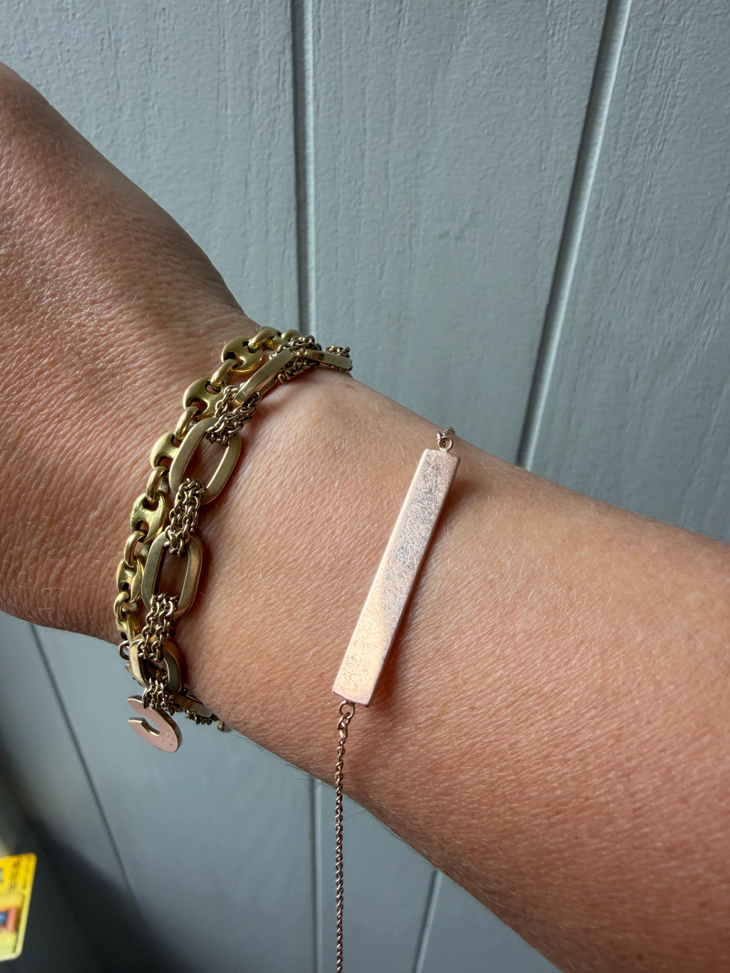 rose gold simple ID bracelet
