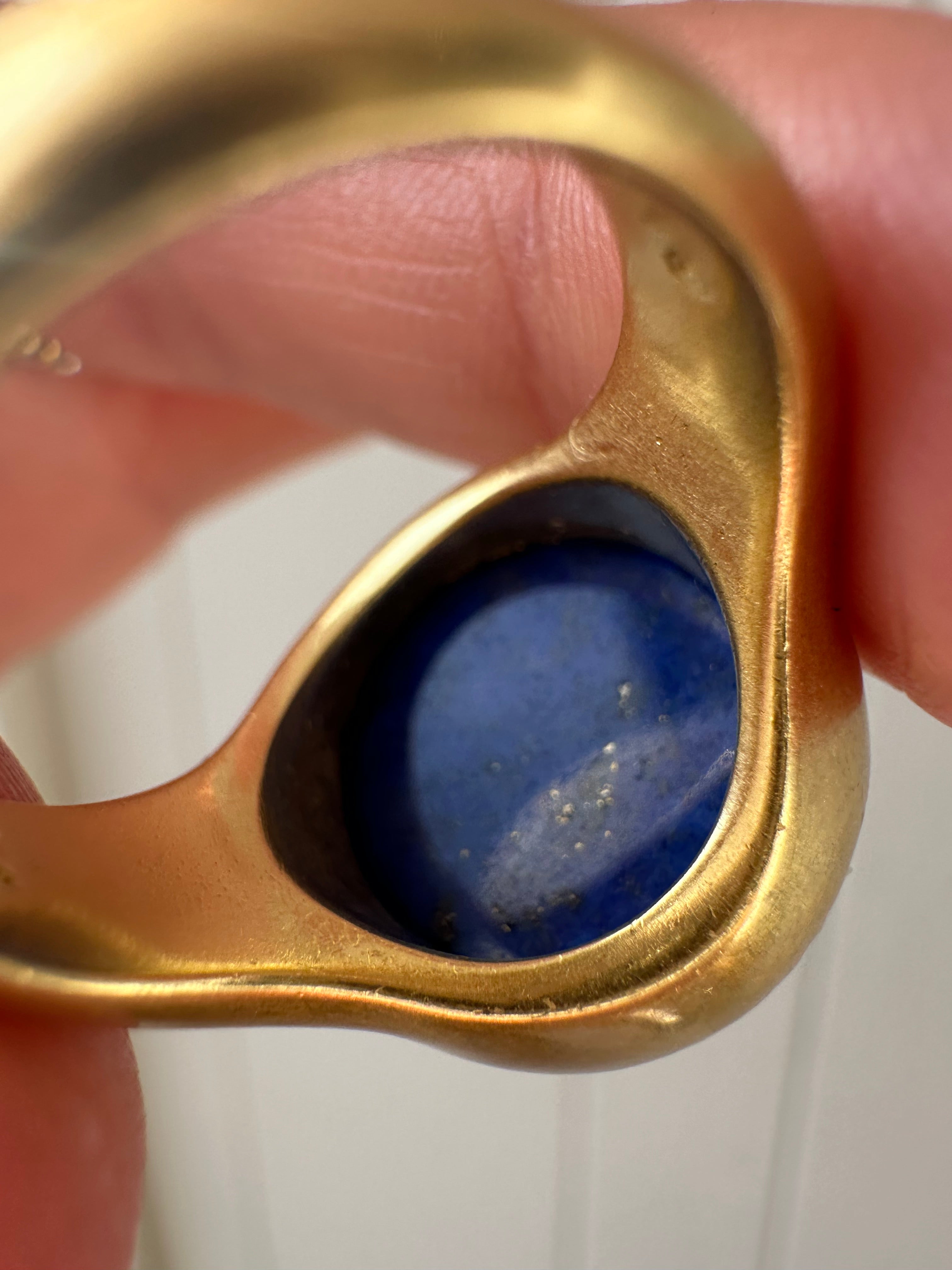 breathtaking me & ro lapis and 18k gold star moon ring
