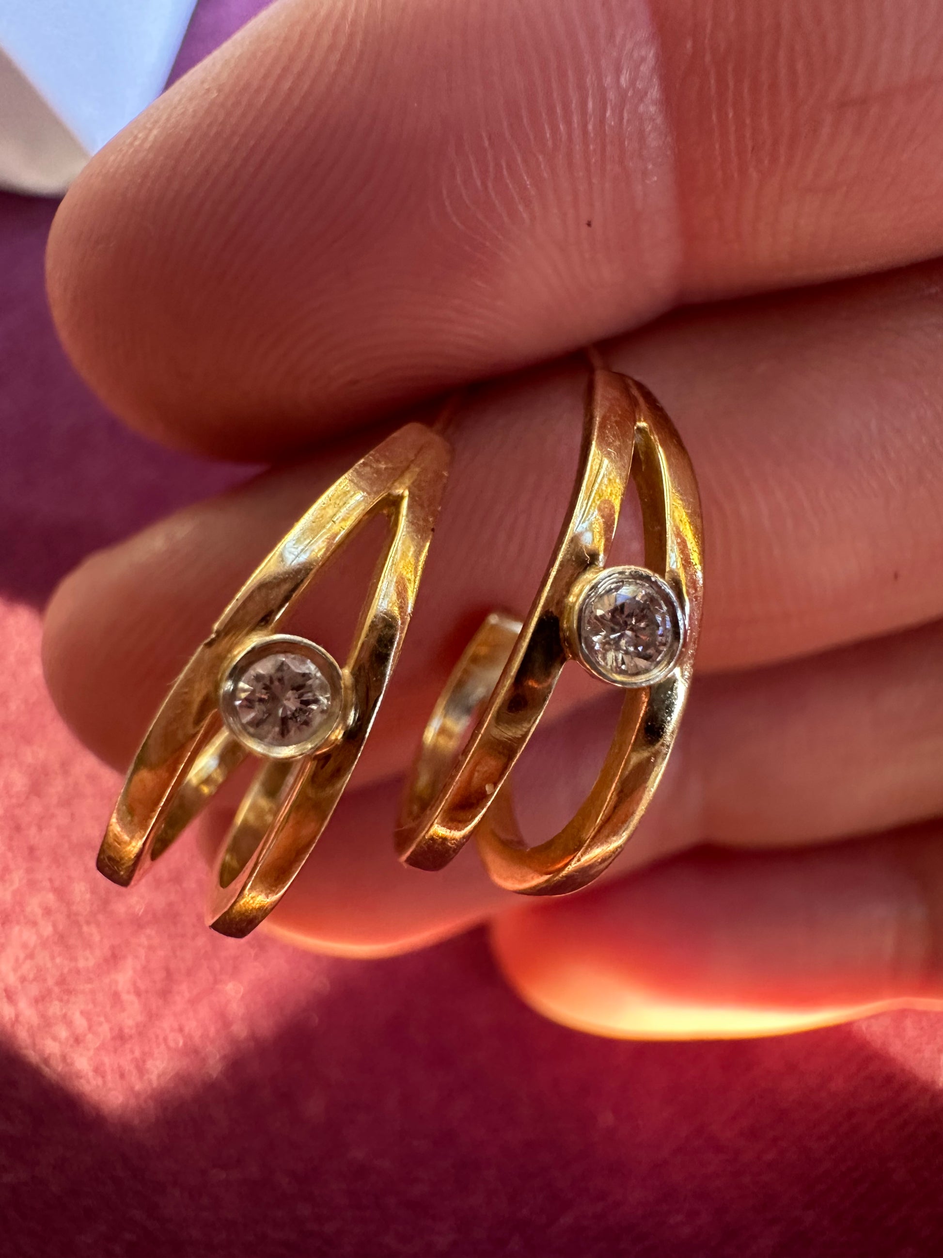 double J with bezel set diamond