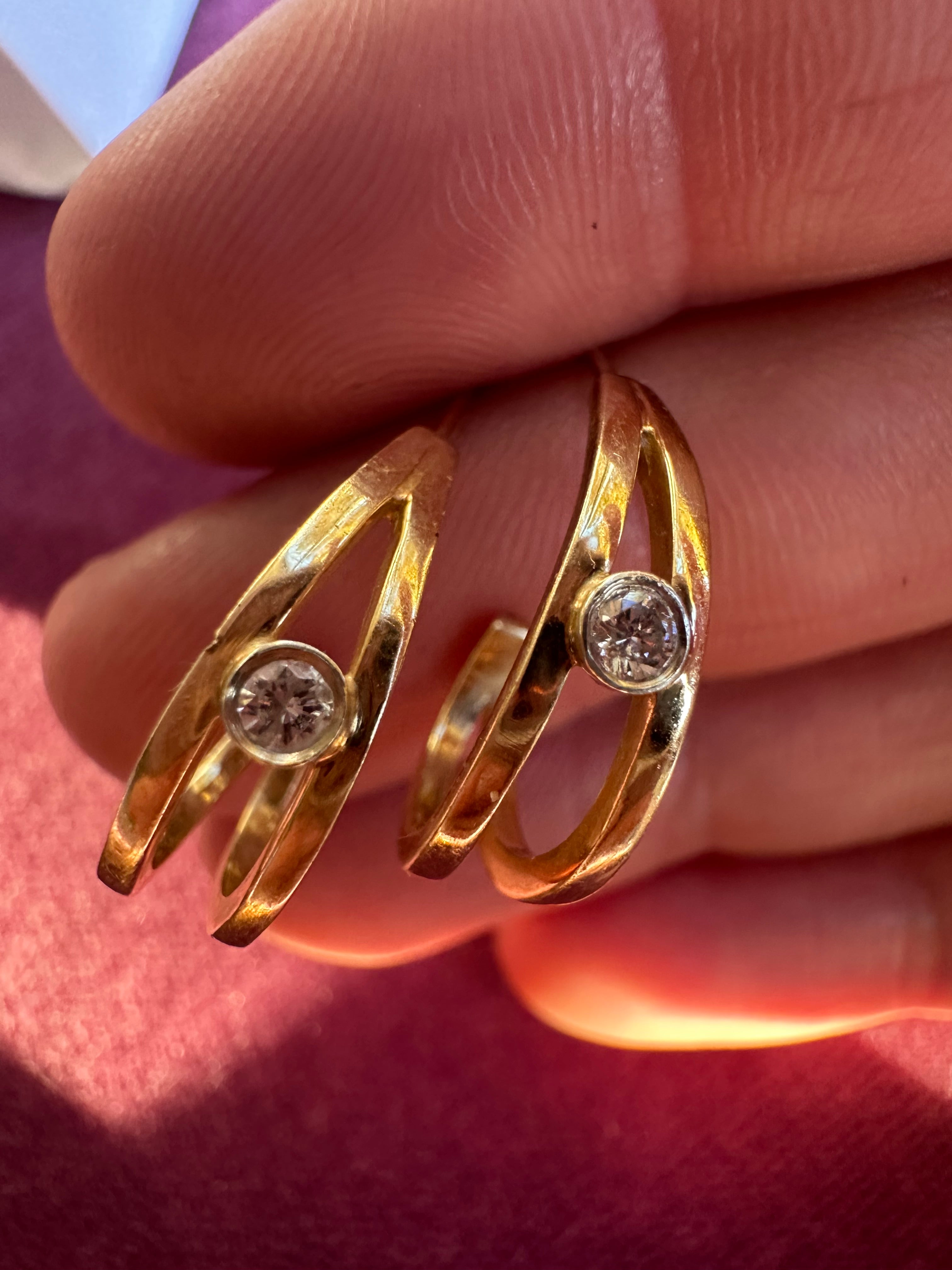 double J with bezel set diamond