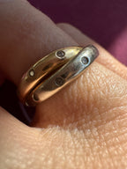 two tone sprinkle diamond band