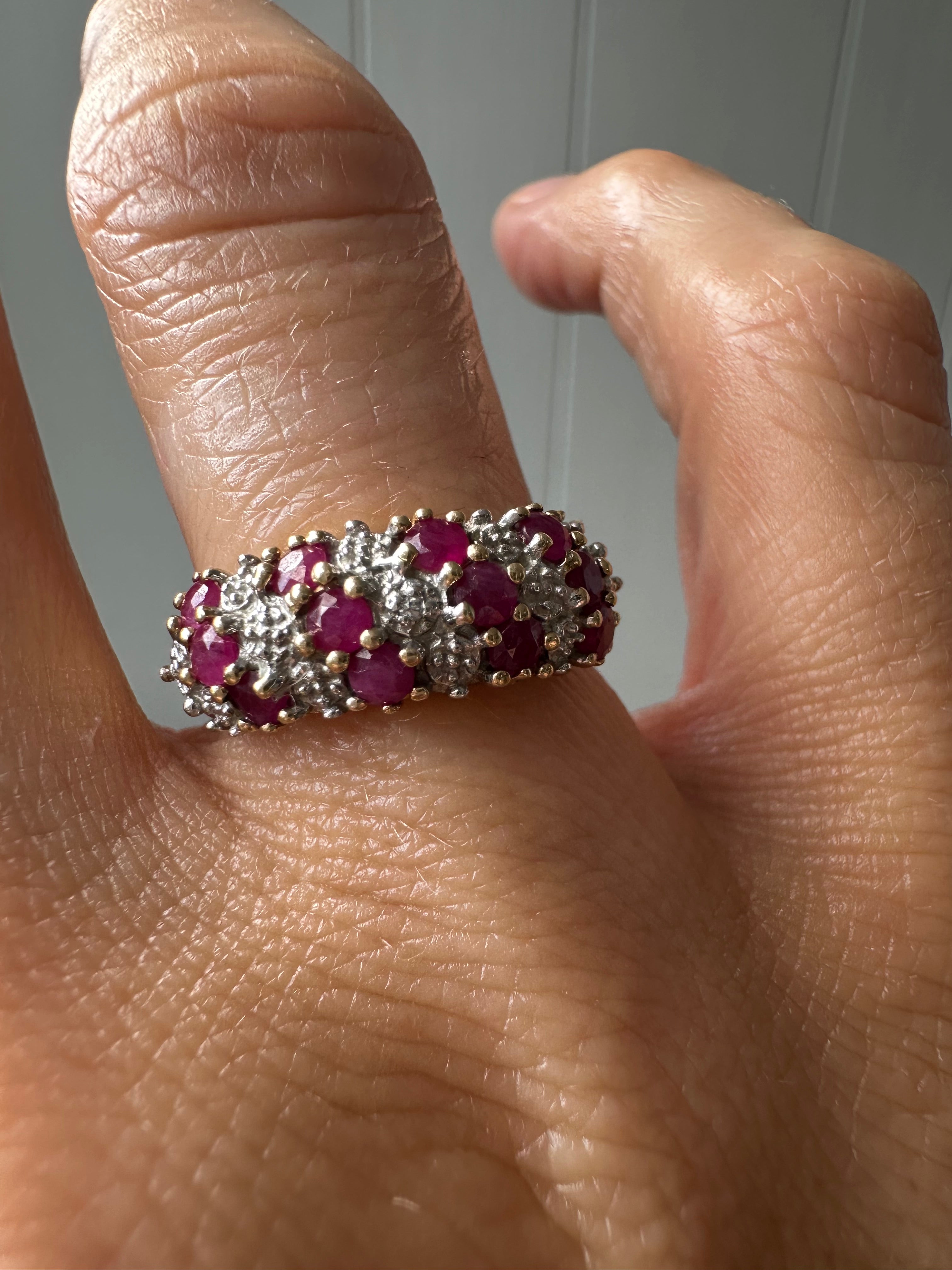cobblestone ruby and diamond ring