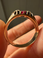 antique ruby and single cut diamond ring