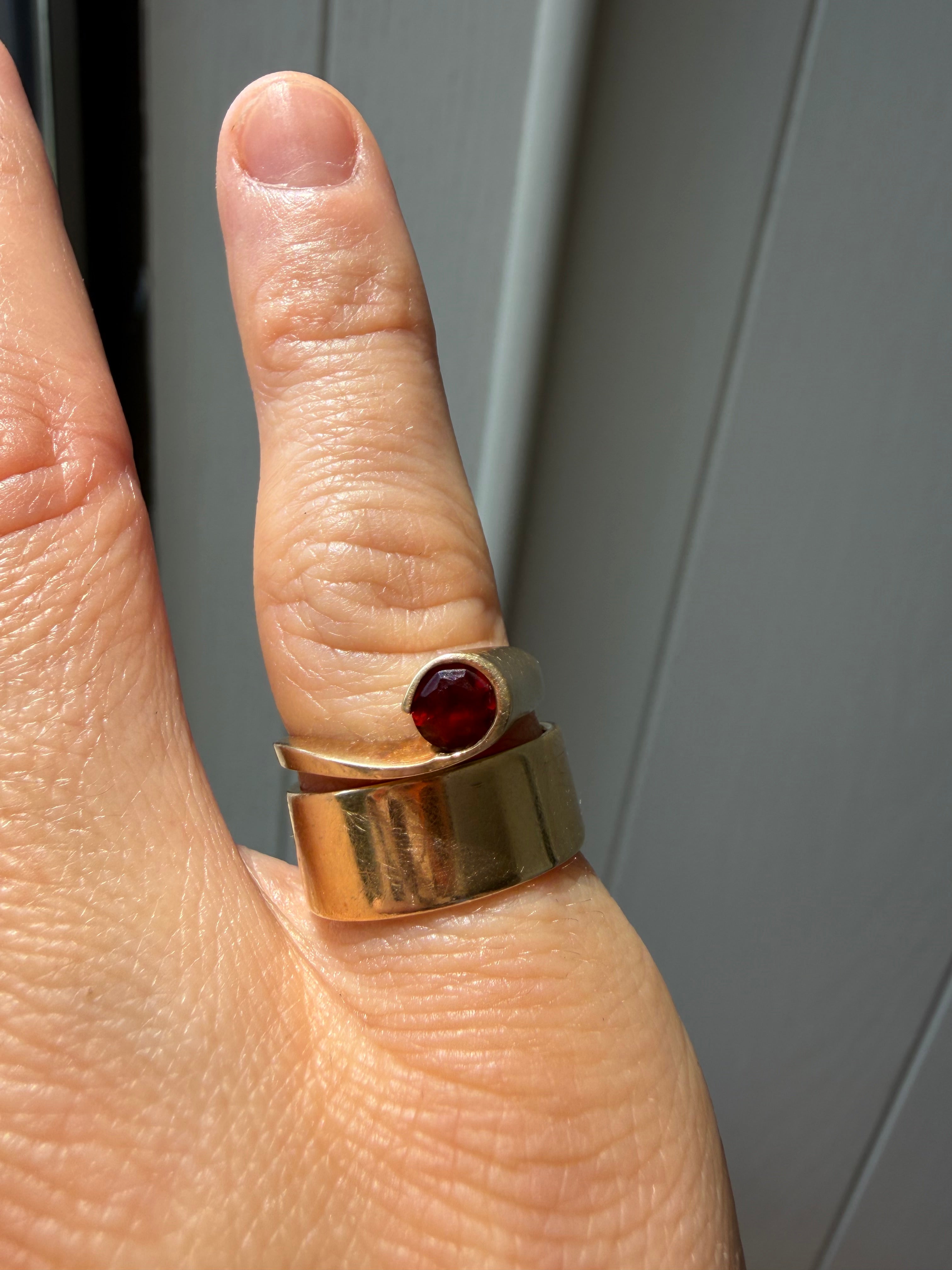 swoop garnet ring