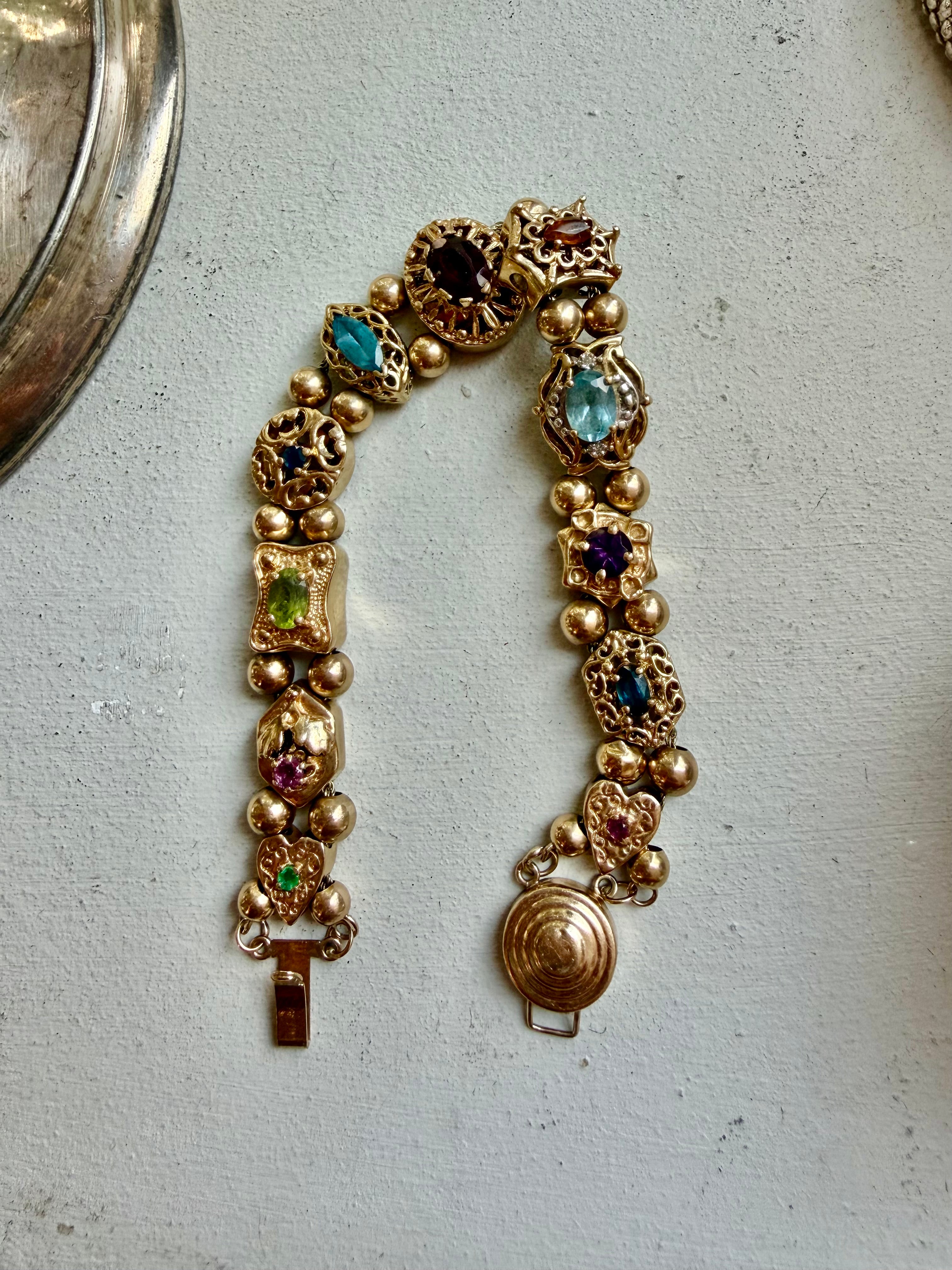 vintage gemstone slider bracelet