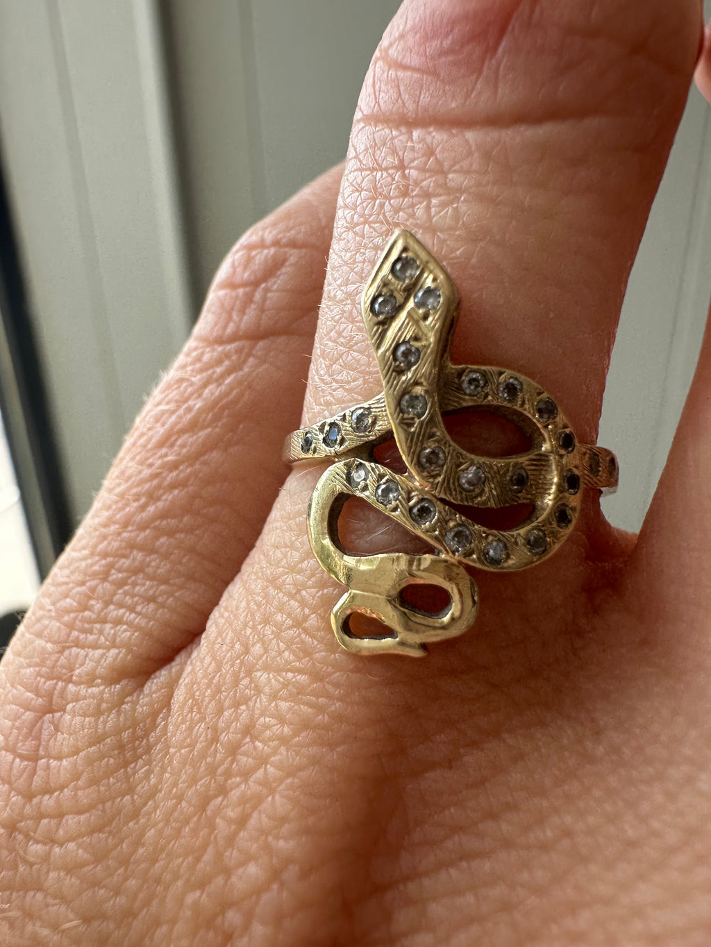 smoky quartz snake ring