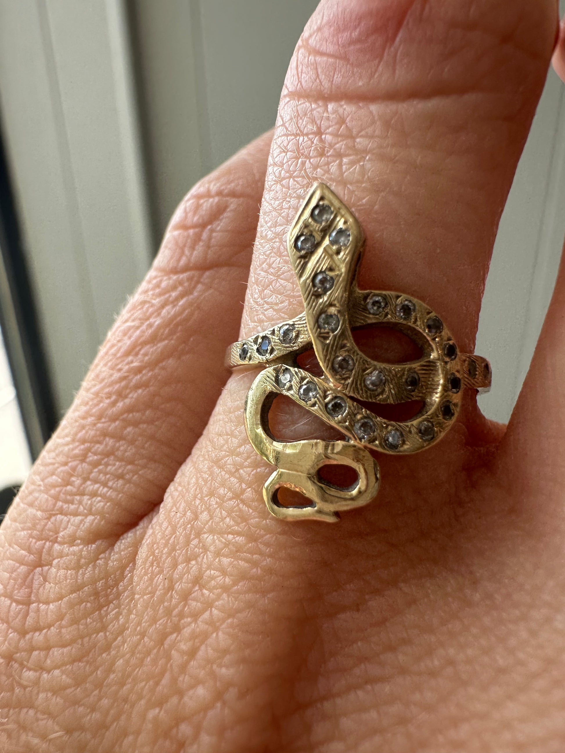smoky quartz snake ring