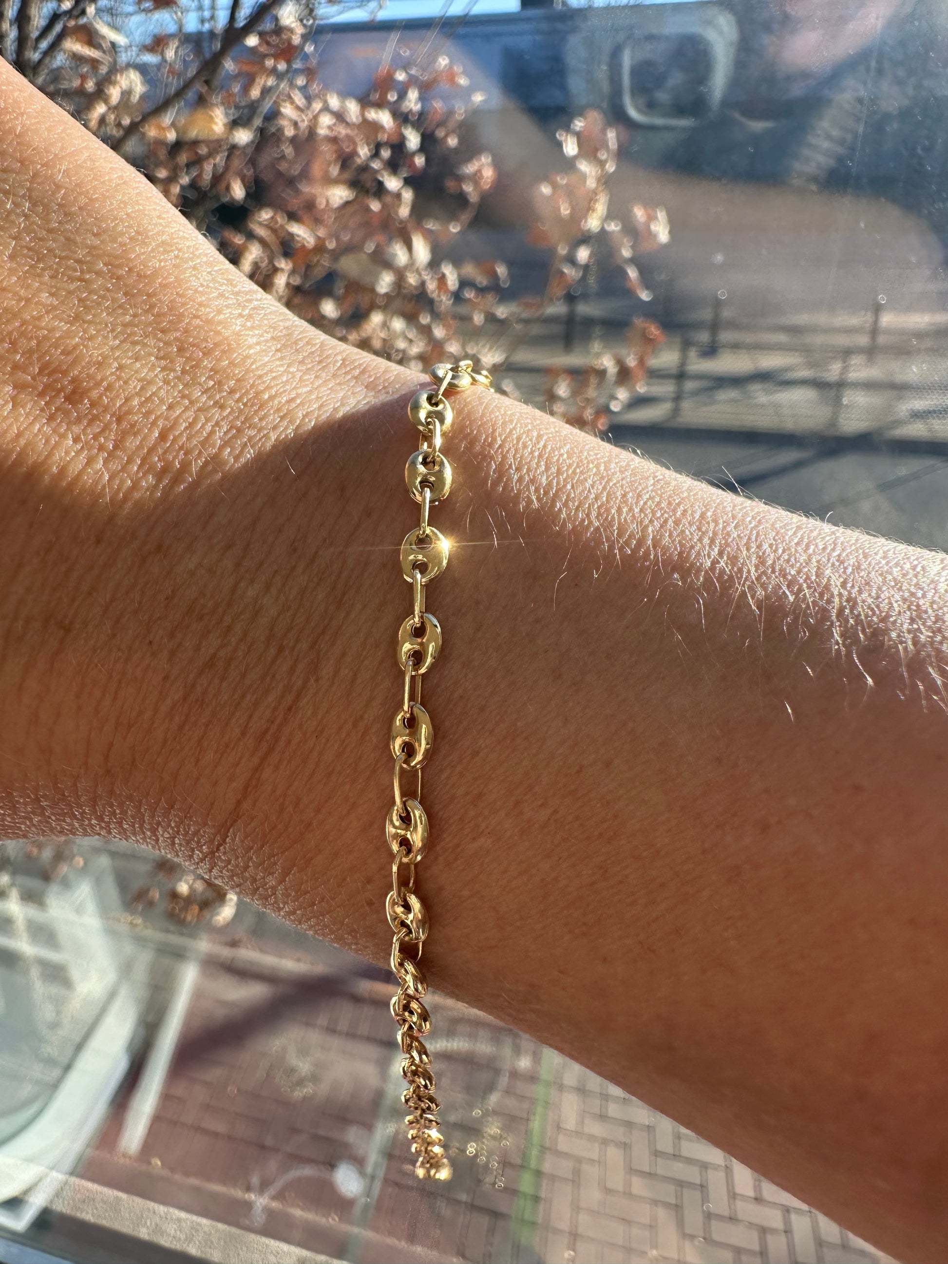 18k puffy gucci link mariner bracelet