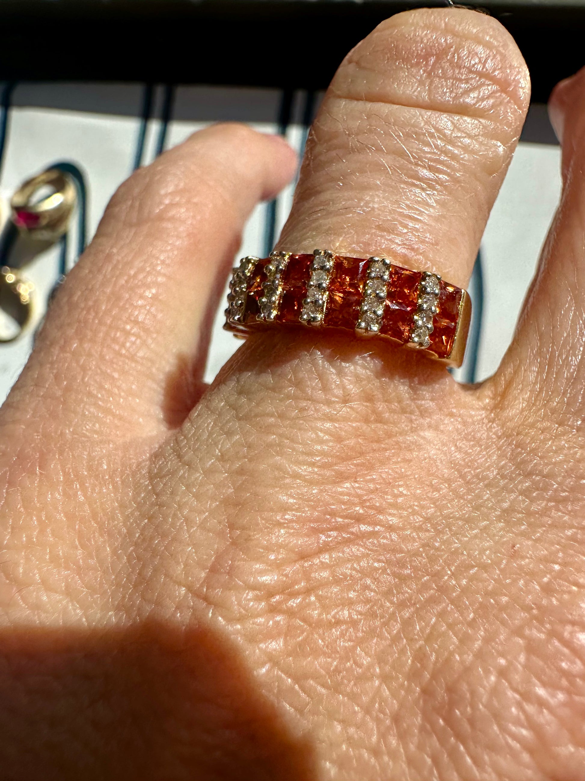 orange sapphire and diamond by Effy
