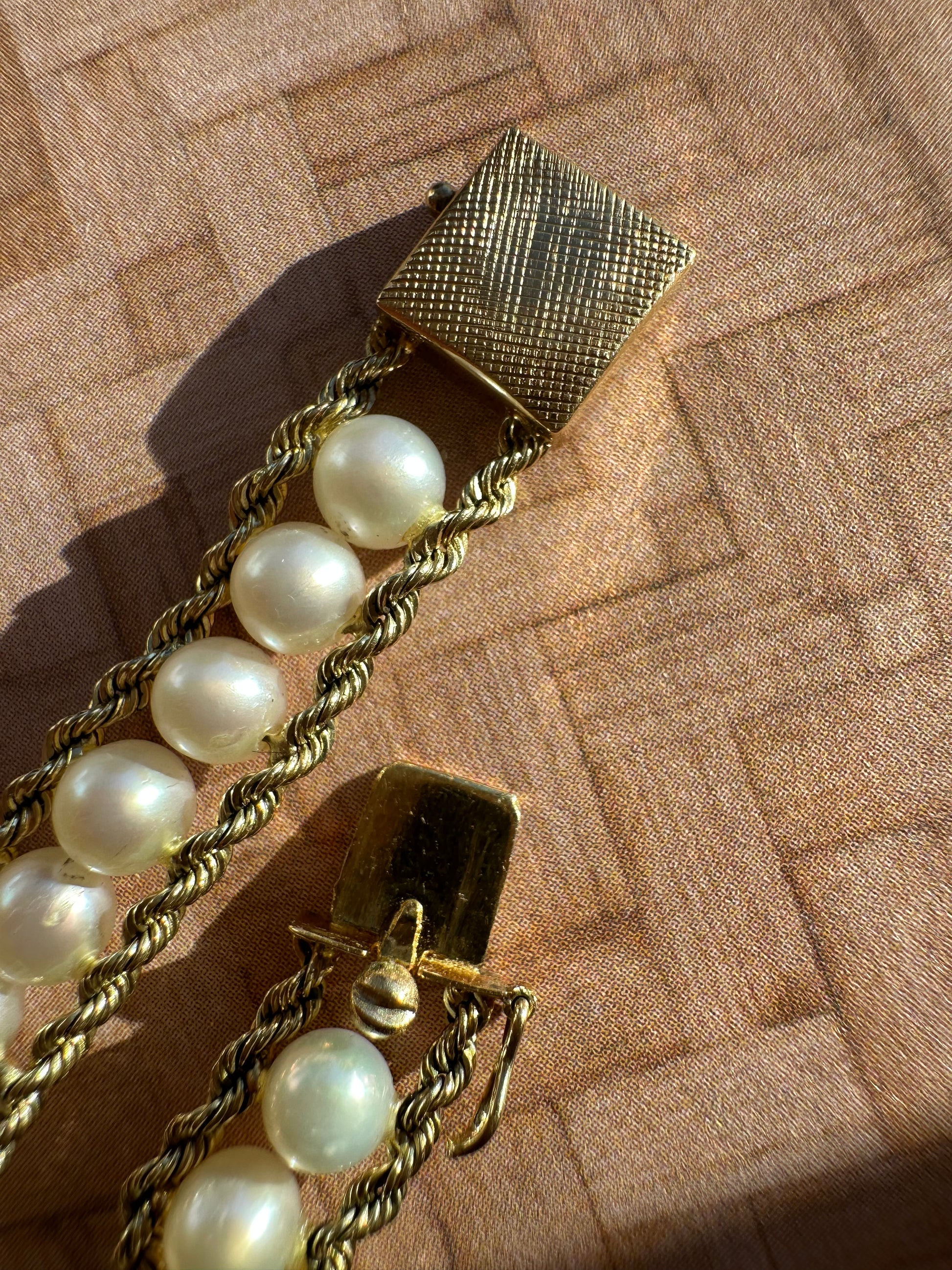 pearl and rope bracelet