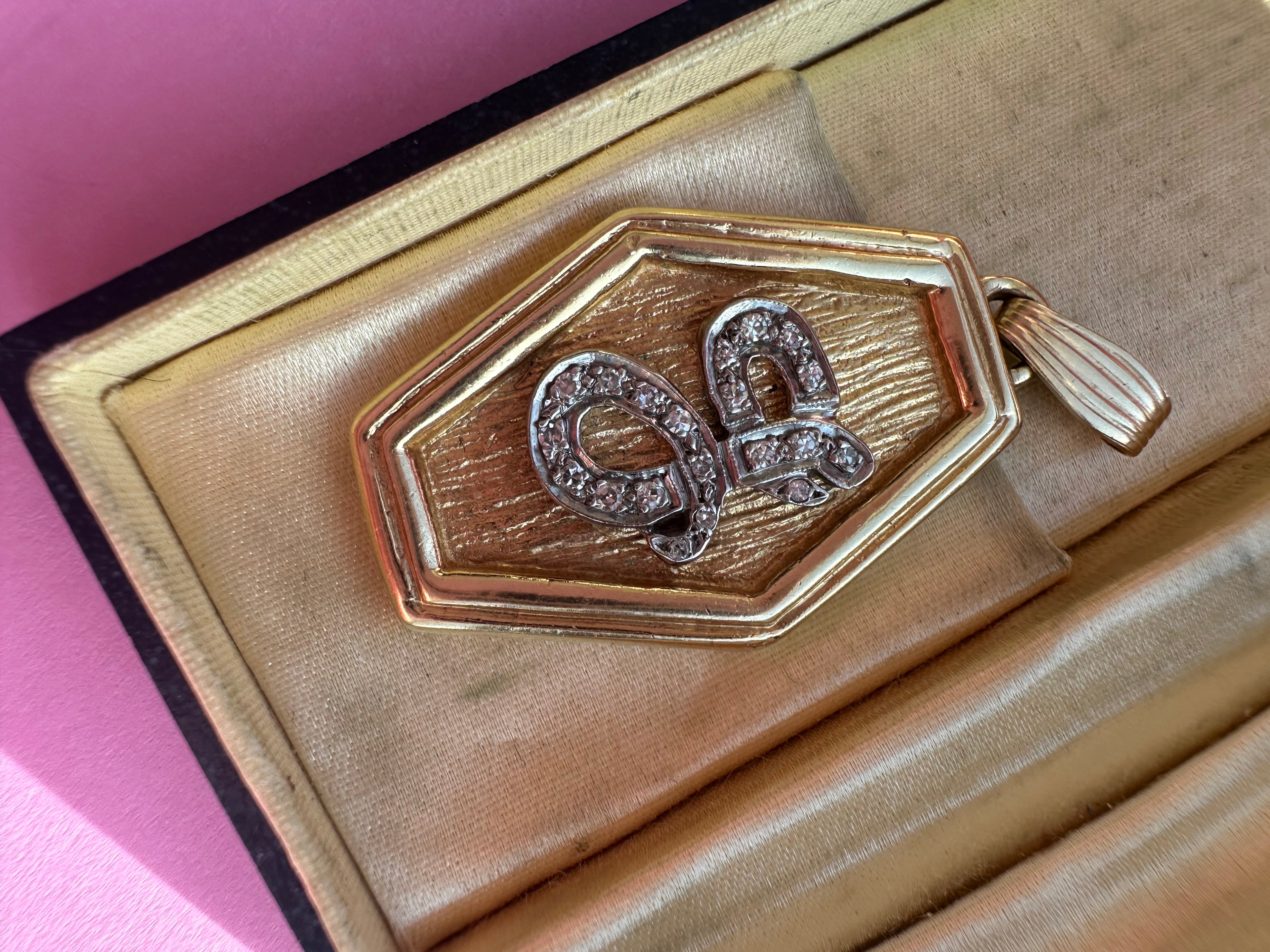 diamond J pendant