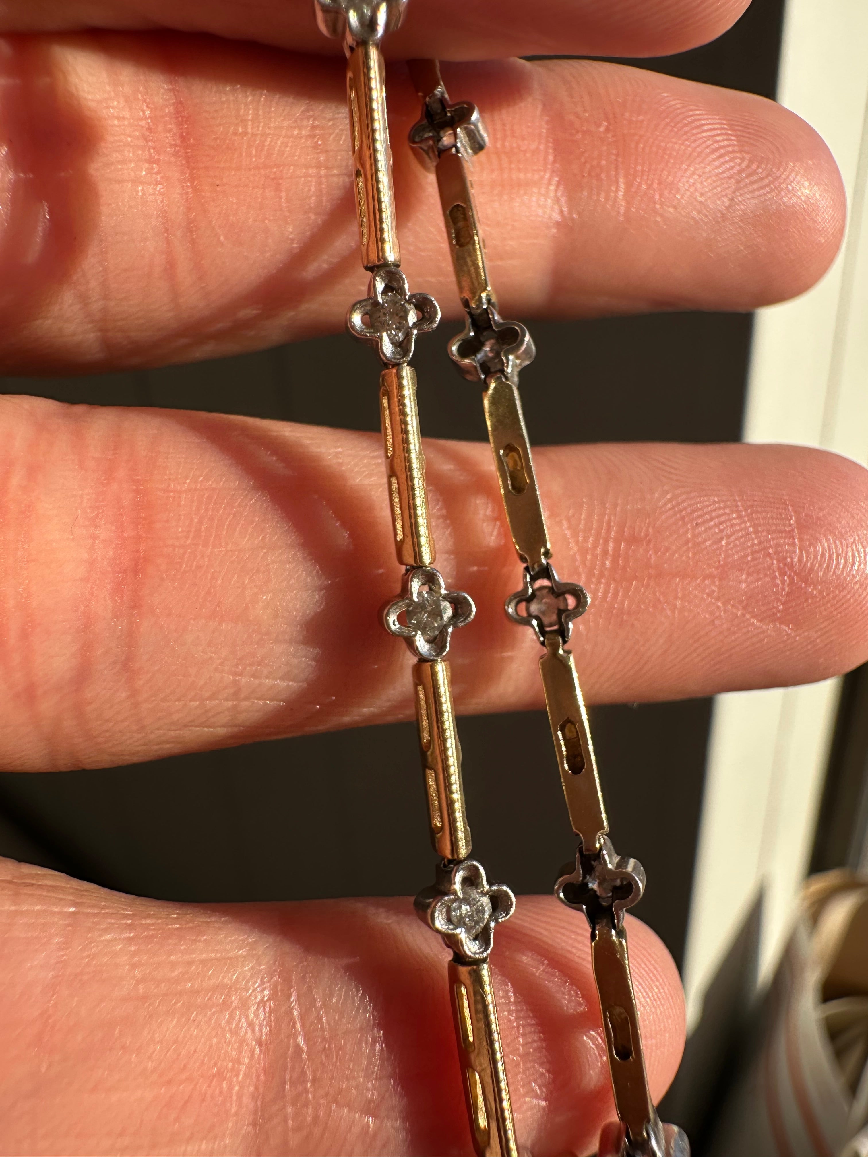 diamond clover station bracelet