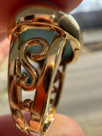 bezel set east west turquoise ring