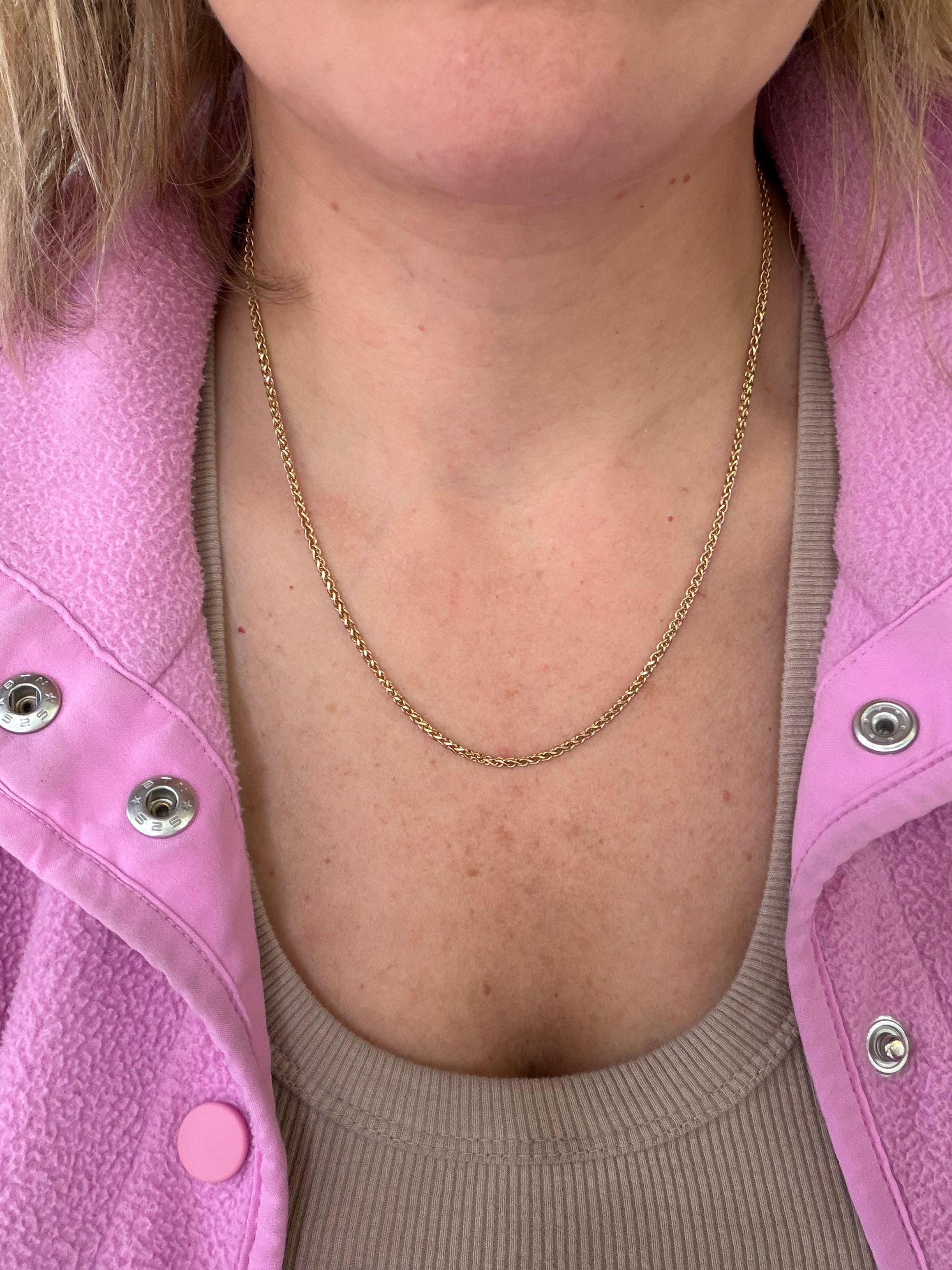 14k yellow gold 20” wheat chain