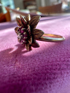 antique ruby and diamond flower