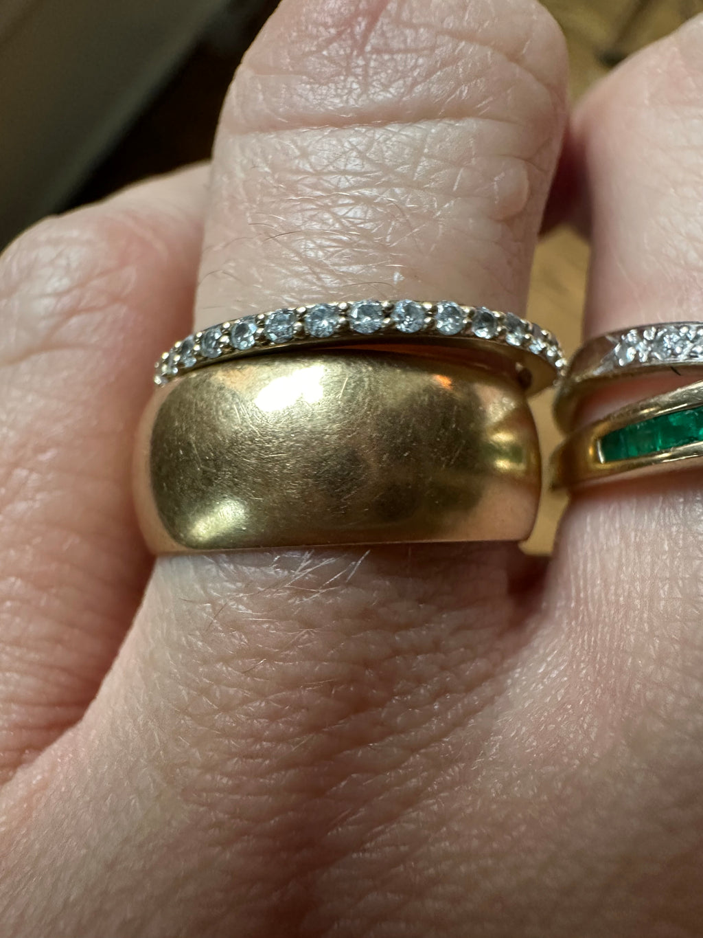 8mm wide 18k antique gold band