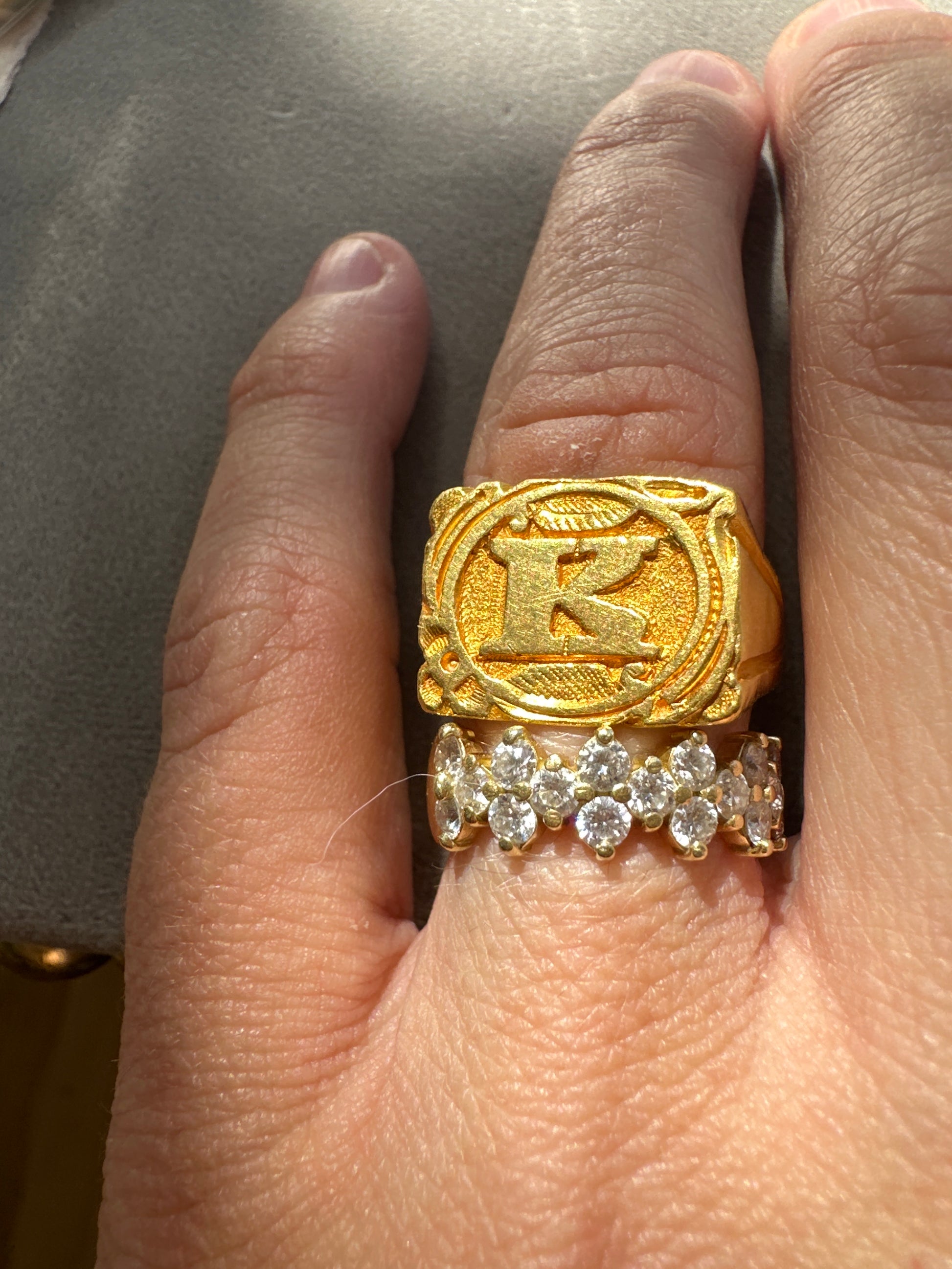 major 24k K signet ring