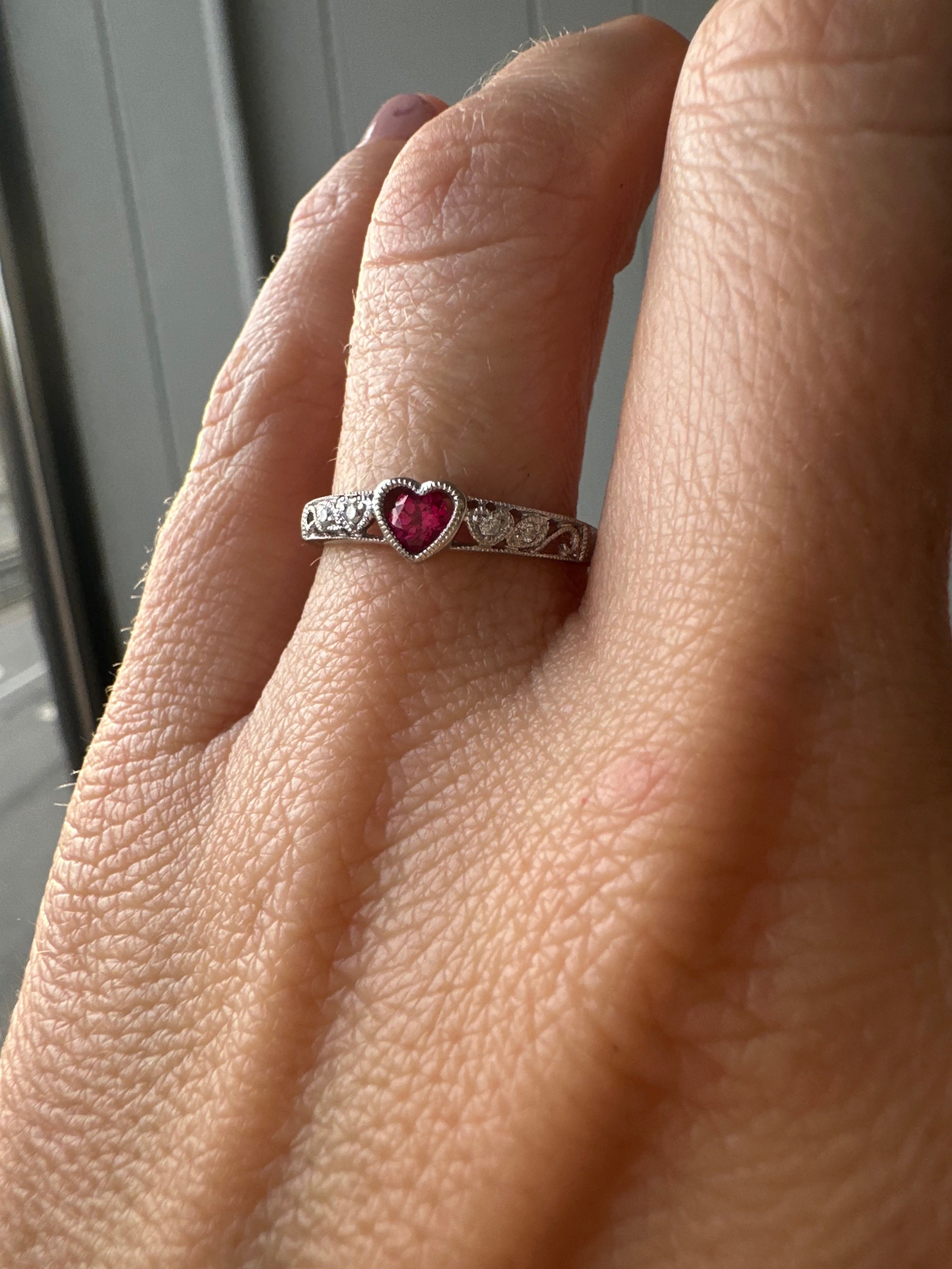 lab grown ruby ring