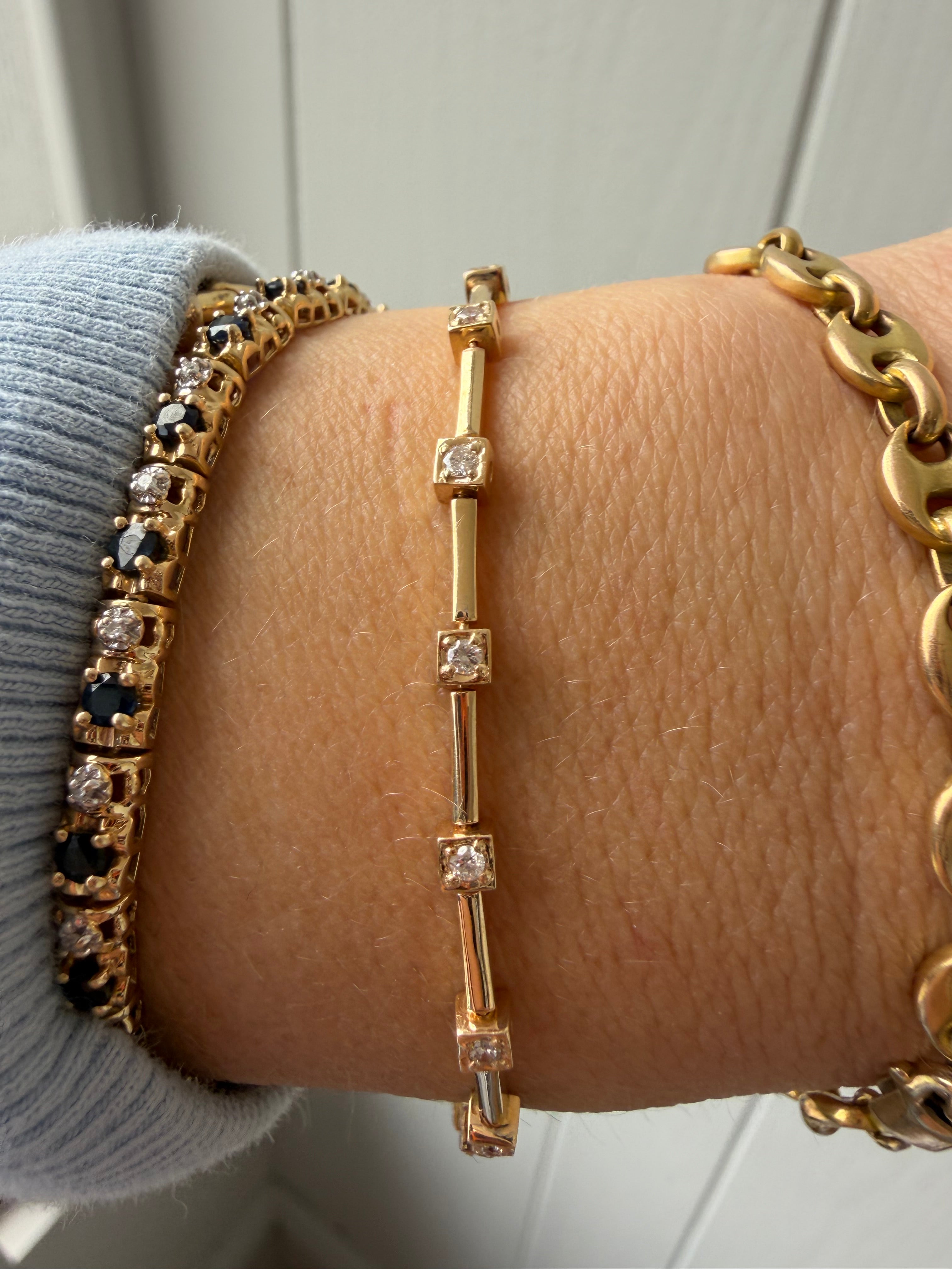 square link diamond tennis bracelet