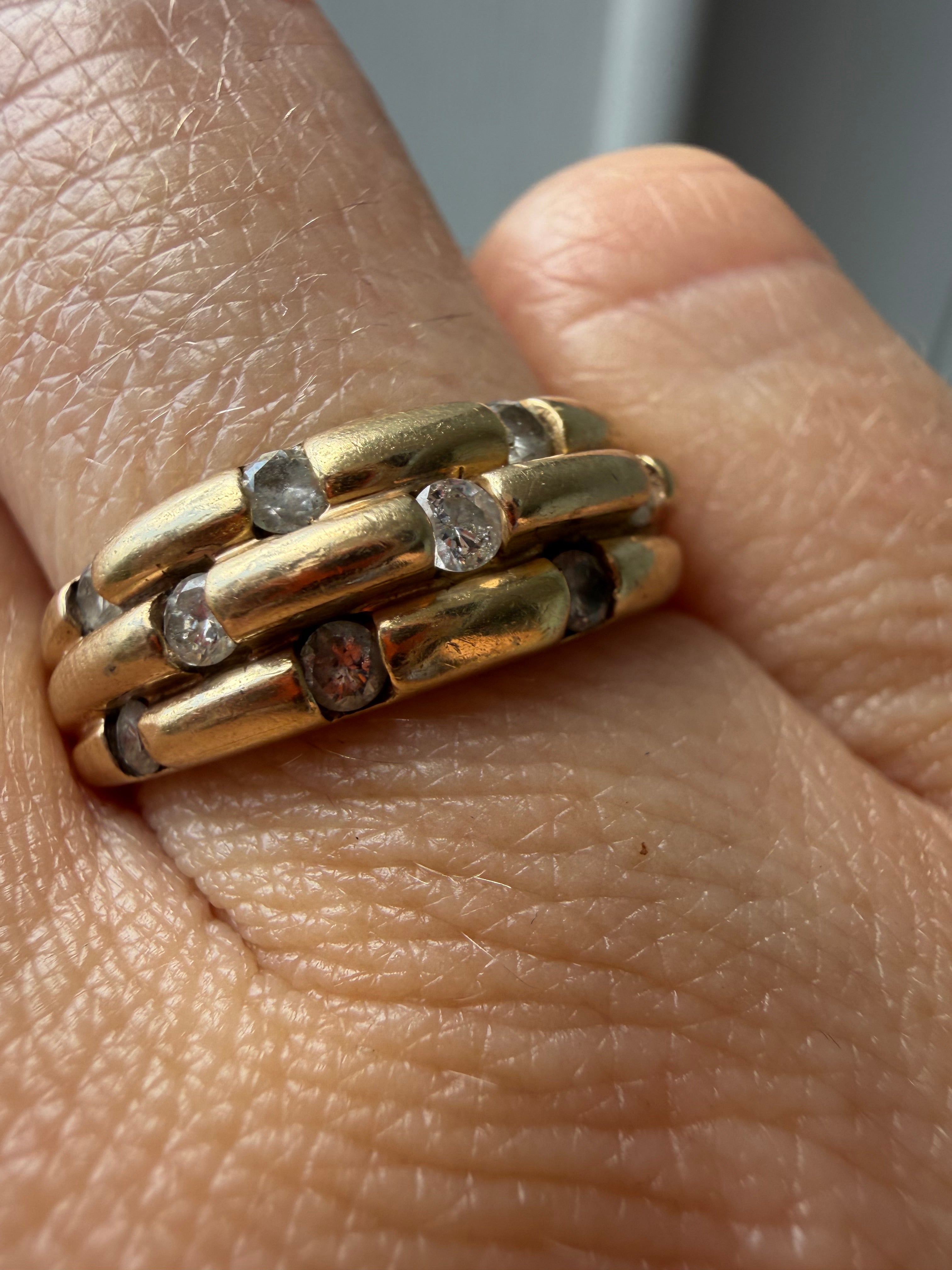 spaced diamond triple band