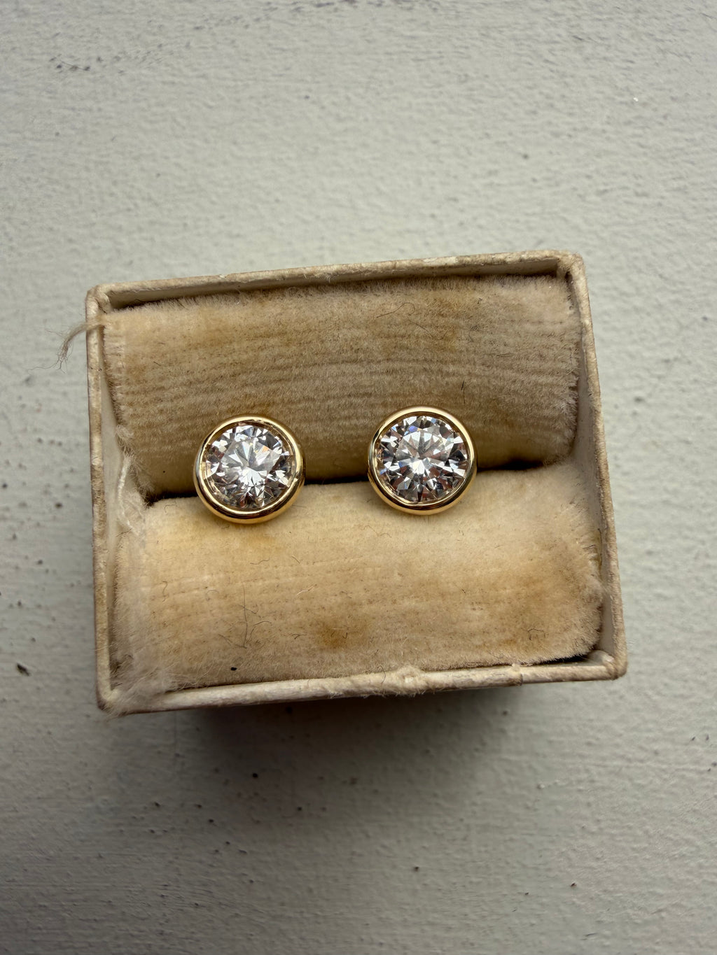 bezel and martini set lab diamond studs