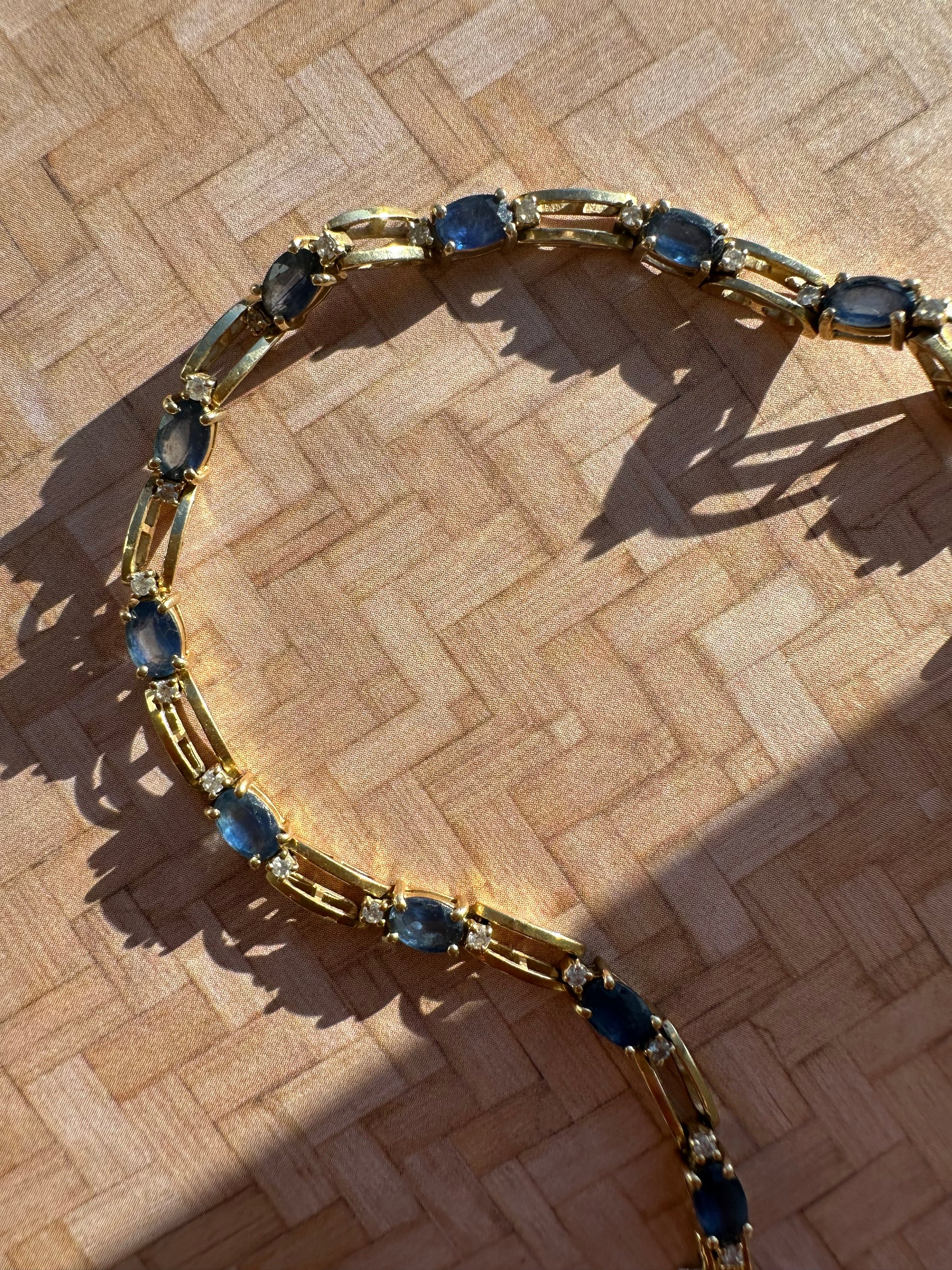 sapphire and diamond tennis bracelet